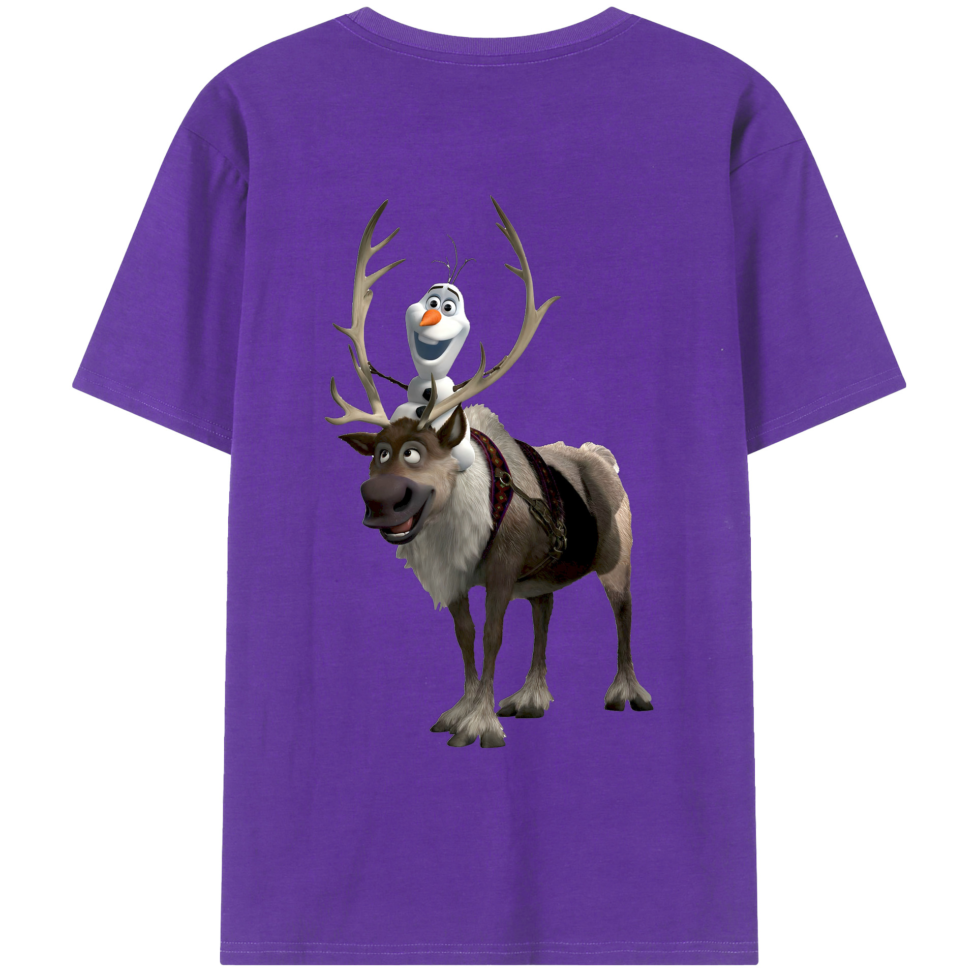（画像用） アナと雪の女王 アンナ エルサ Frozen Anna Elsa 綿100％ メンズ半袖Tシャツ（バックプリント） 通気性
