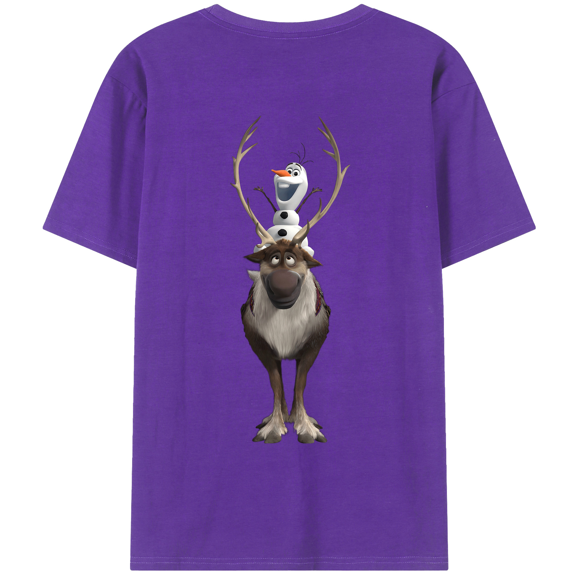 （画像用） アナと雪の女王 アンナ エルサ Frozen Anna Elsa 綿100％ メンズ半袖Tシャツ（バックプリント） 通気性