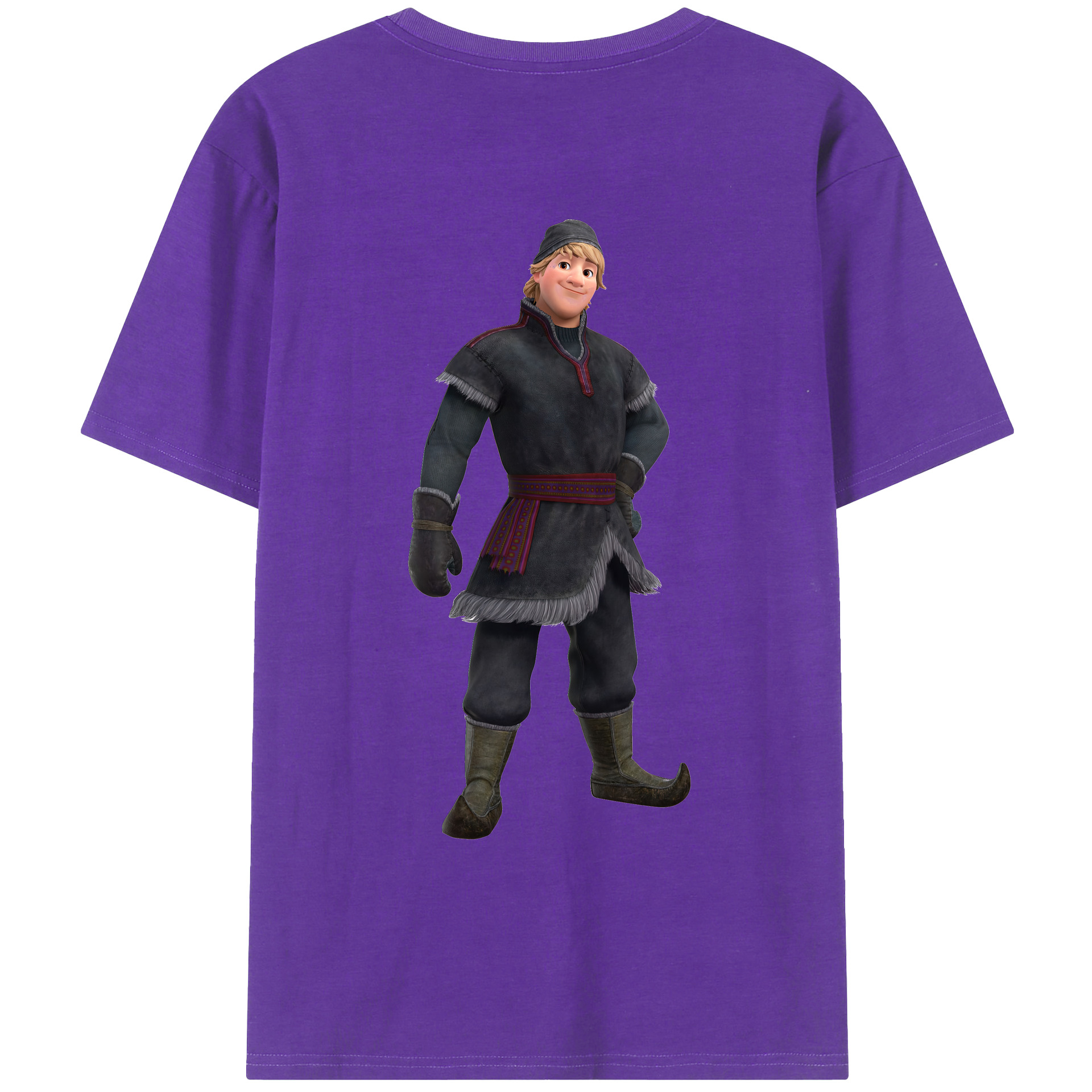 （画像用） アナと雪の女王 アンナ エルサ Frozen Anna Elsa 綿100％ メンズ半袖Tシャツ（バックプリント） 通気性