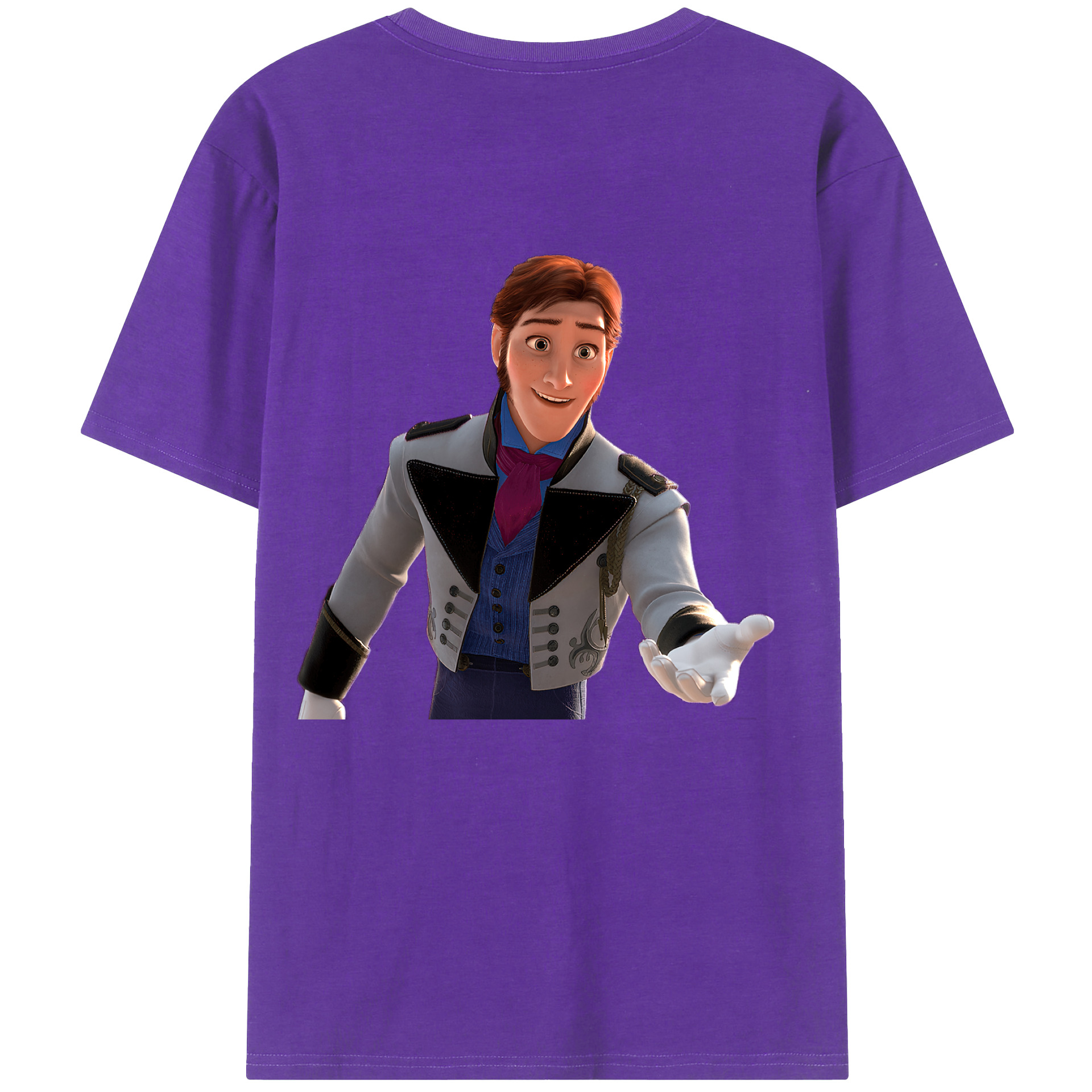 （画像用） アナと雪の女王 アンナ エルサ Frozen Anna Elsa 綿100％ メンズ半袖Tシャツ（バックプリント） 通気性
