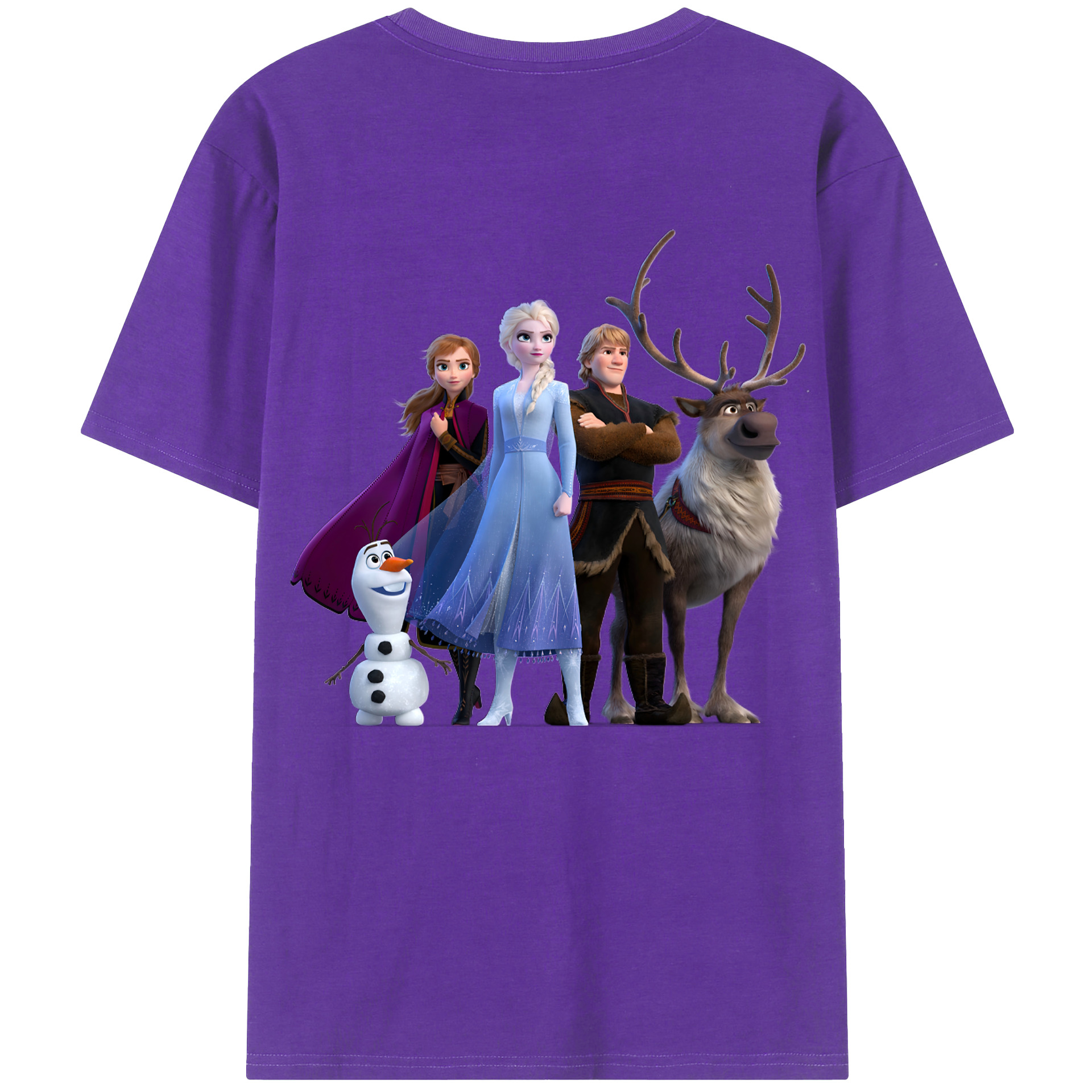 （画像用） アナと雪の女王 アンナ エルサ Frozen Anna Elsa 綿100％ メンズ半袖Tシャツ（バックプリント） 通気性