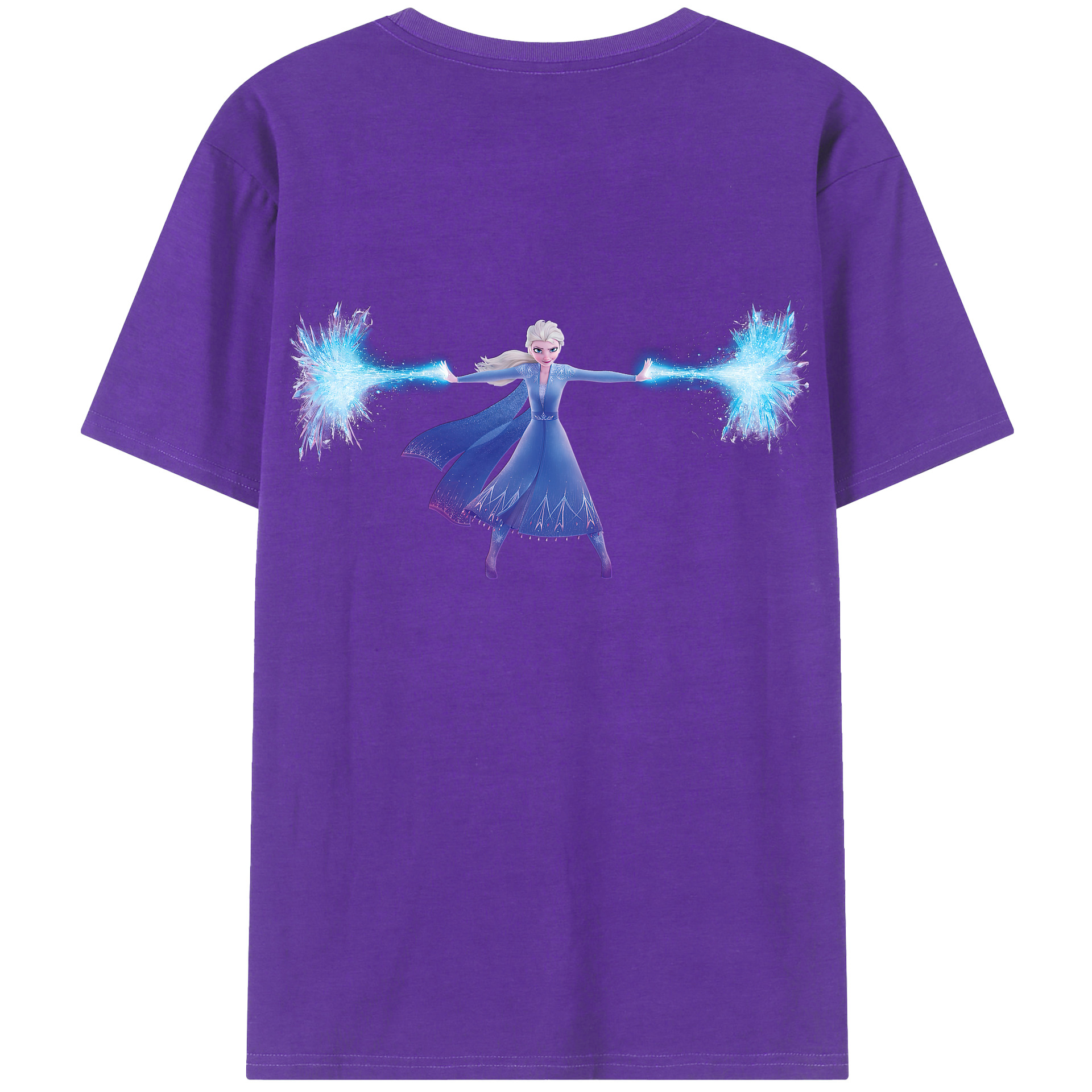 （画像用） アナと雪の女王 アンナ エルサ Frozen Anna Elsa 綿100％ メンズ半袖Tシャツ（バックプリント） 通気性