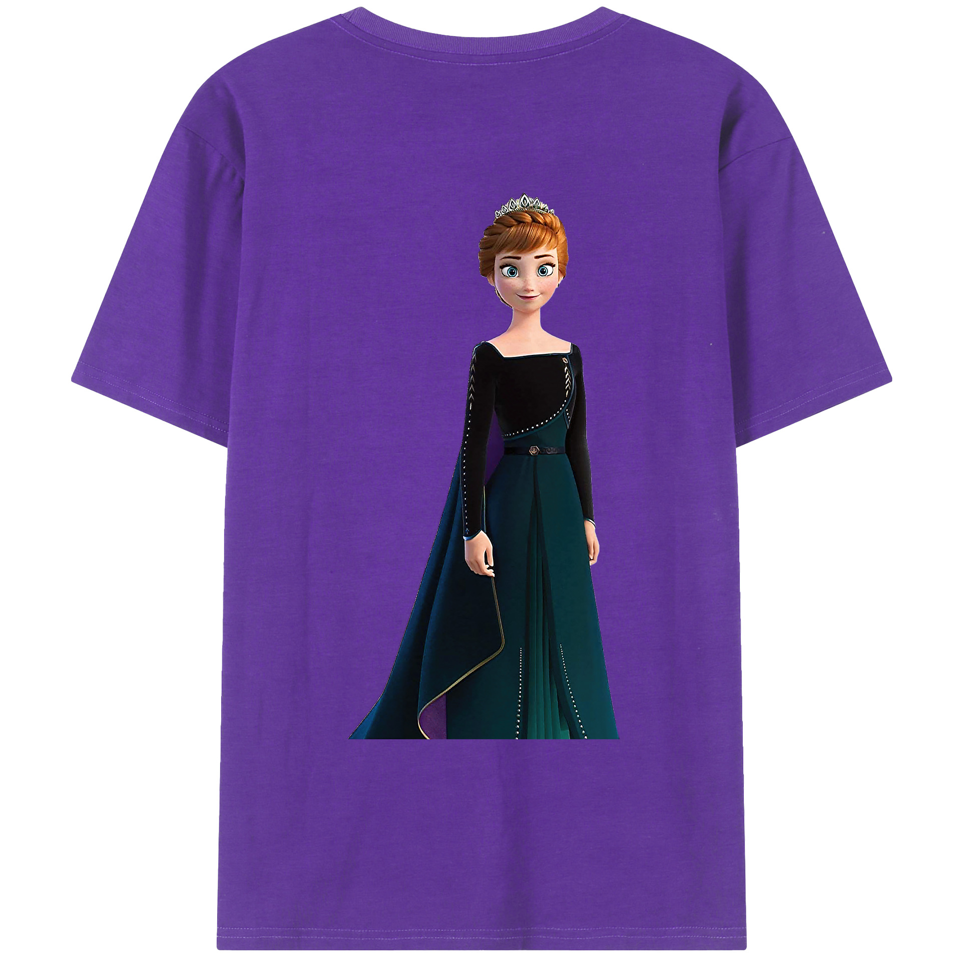 （画像用） アナと雪の女王 アンナ エルサ Frozen Anna Elsa 綿100％ メンズ半袖Tシャツ（バックプリント） 通気性