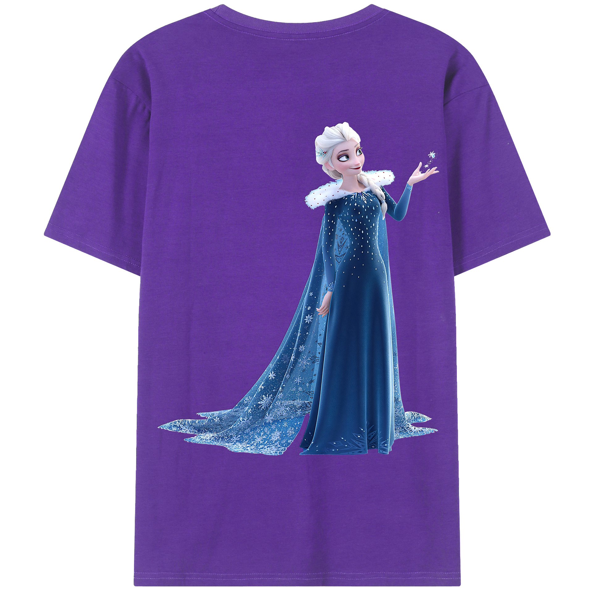 （画像用） アナと雪の女王 アンナ エルサ Frozen Anna Elsa 綿100％ メンズ半袖Tシャツ（バックプリント） 通気性
