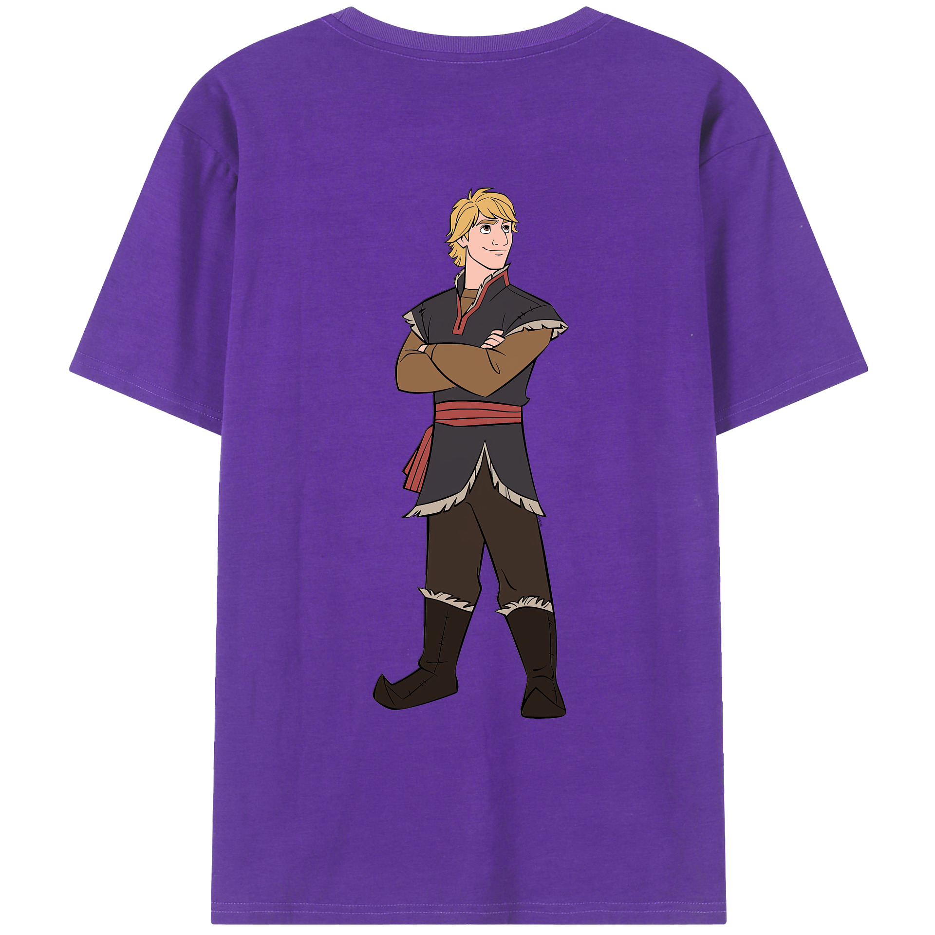 （画像用） アナと雪の女王 アンナ エルサ Frozen Anna Elsa 綿100％ メンズ半袖Tシャツ（バックプリント） 通気性