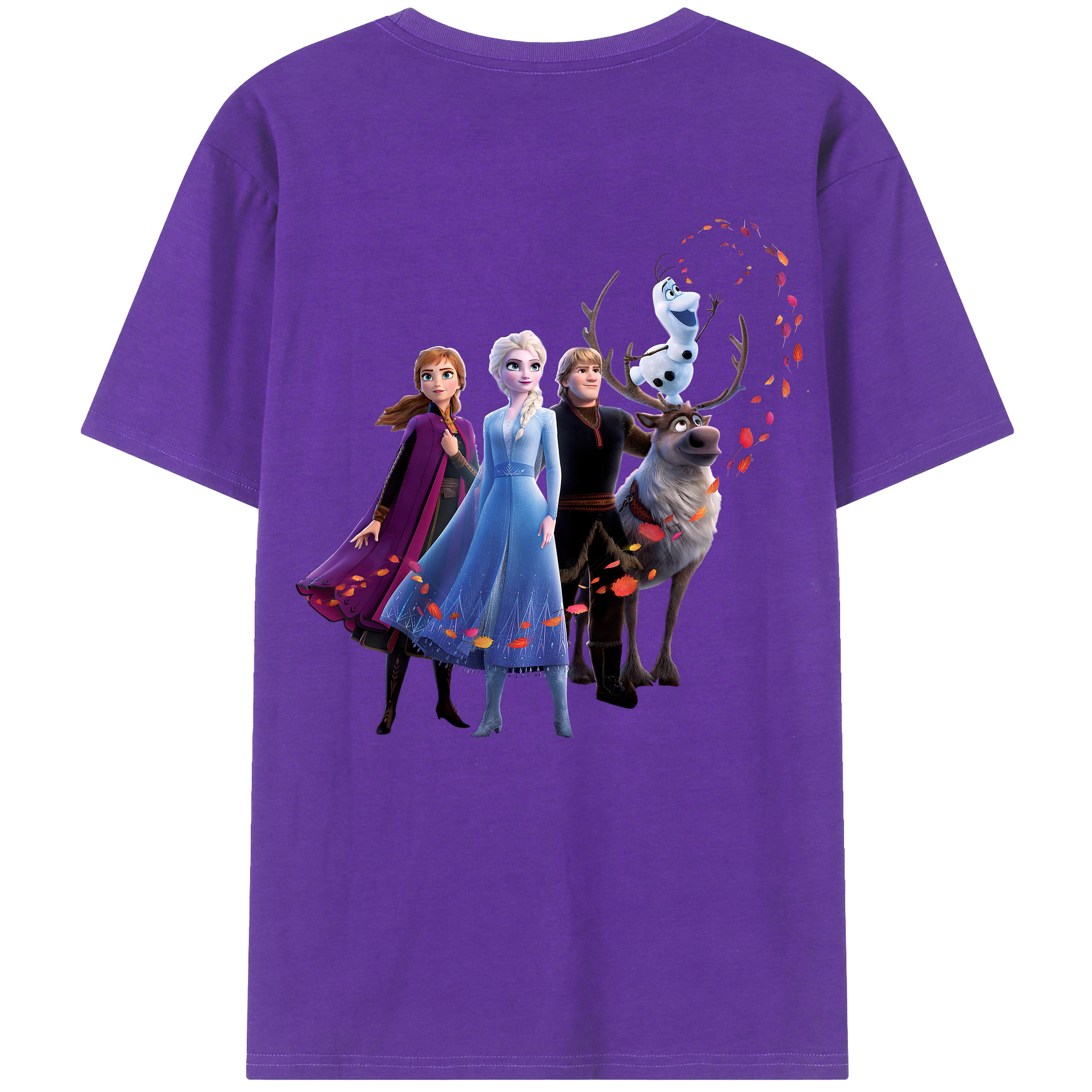 （画像用） アナと雪の女王 アンナ エルサ Frozen Anna Elsa 綿100％ メンズ半袖Tシャツ（バックプリント） 通気性