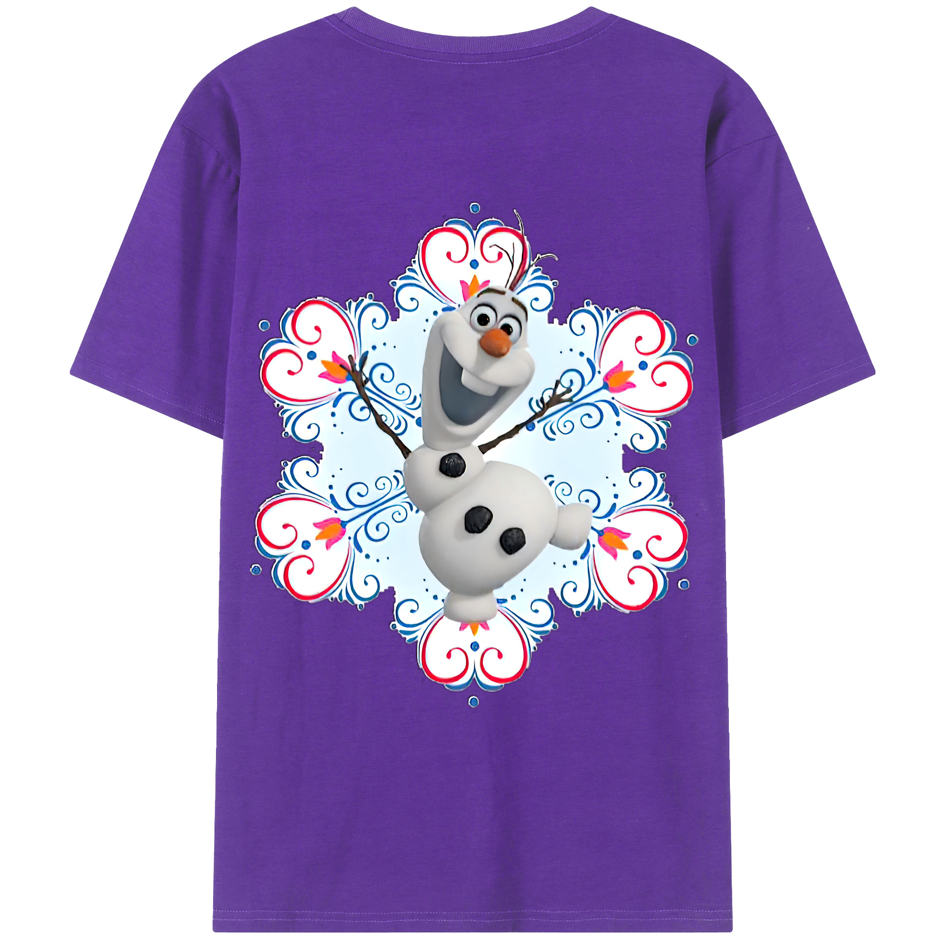 （画像用） アナと雪の女王 アンナ エルサ Frozen Anna Elsa 綿100％ メンズ半袖Tシャツ（バックプリント） 通気性