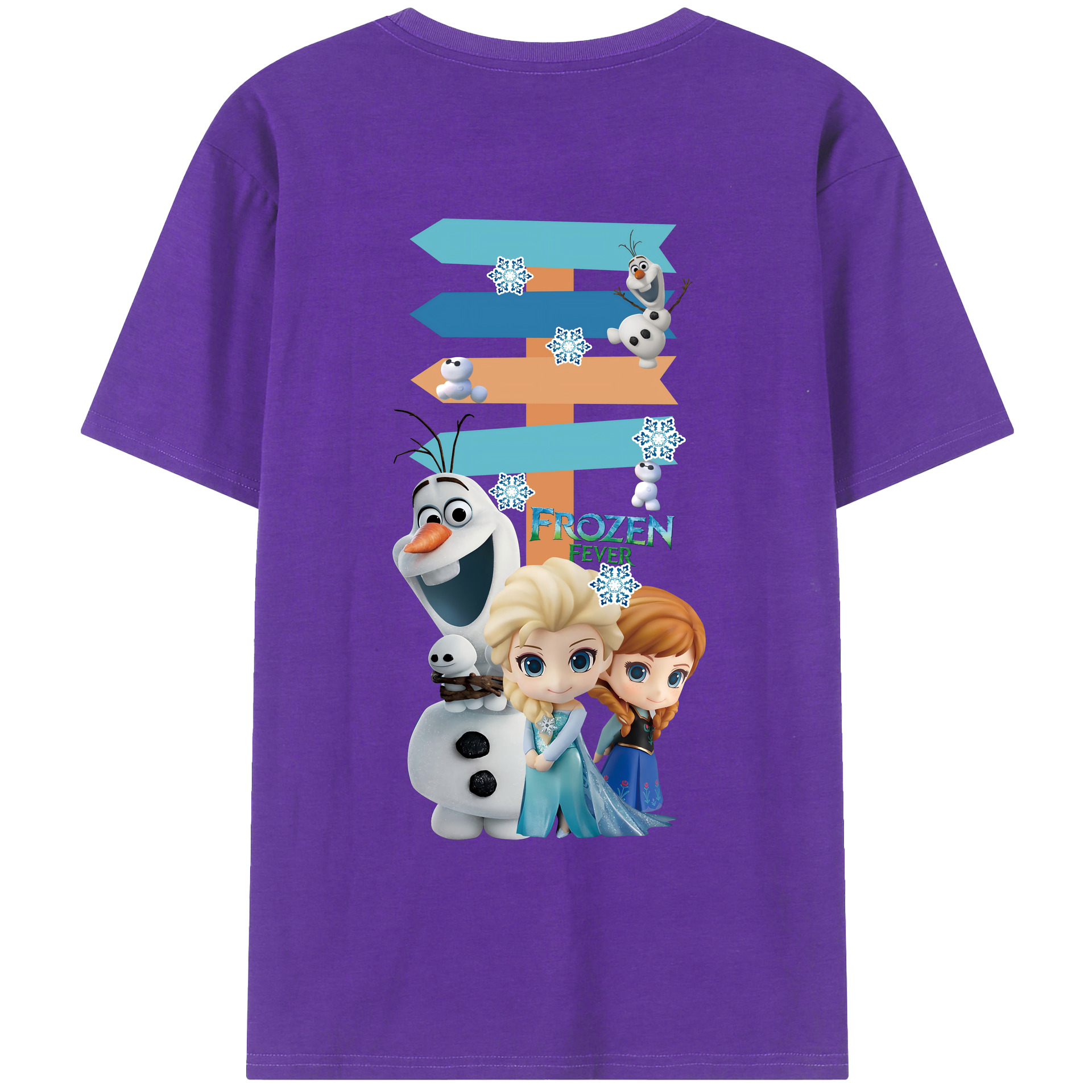 （画像用） アナと雪の女王 アンナ エルサ Frozen Anna Elsa 綿100％ メンズ半袖Tシャツ（バックプリント） 通気性