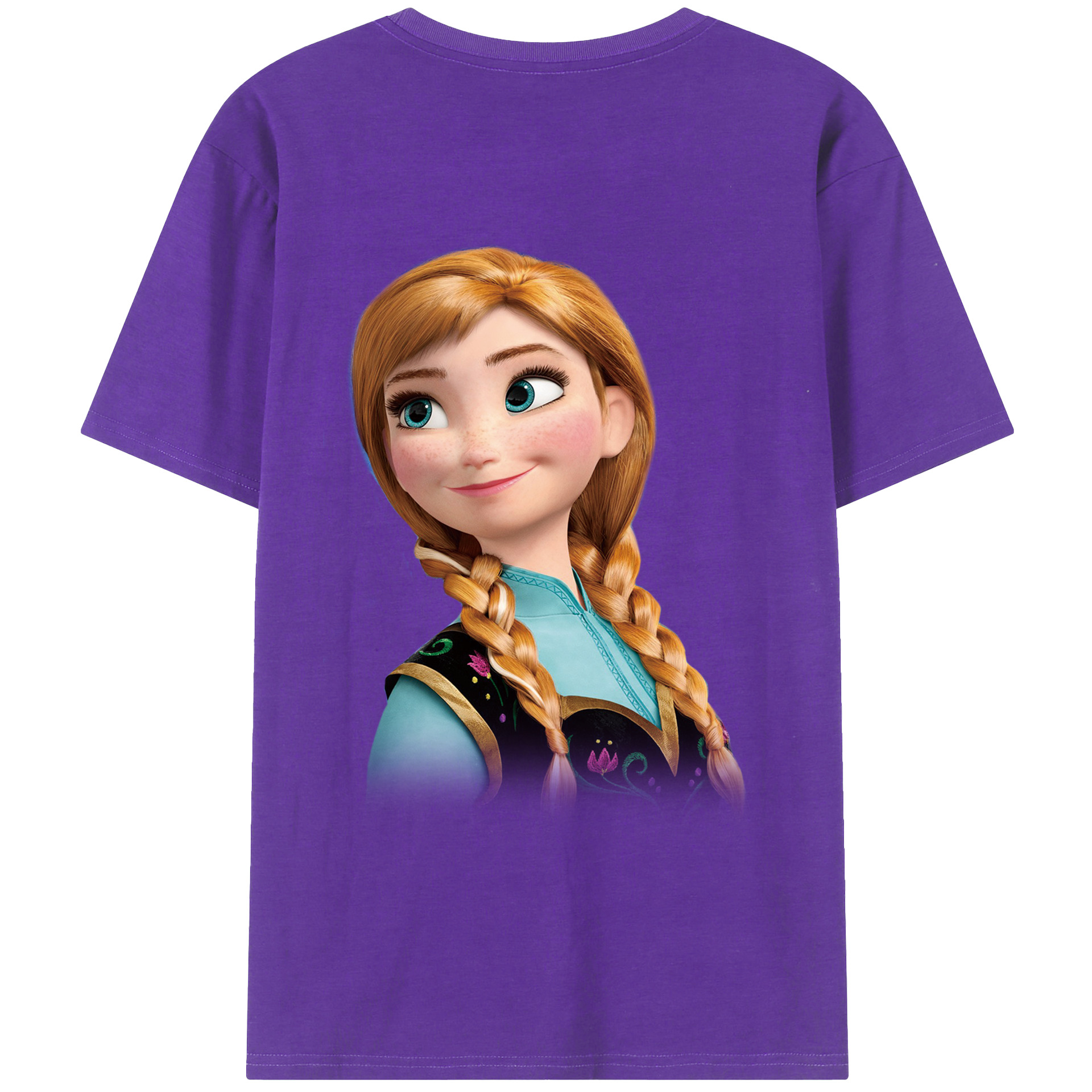 （画像用） アナと雪の女王 アンナ エルサ Frozen Anna Elsa 綿100％ メンズ半袖Tシャツ（バックプリント） 通気性