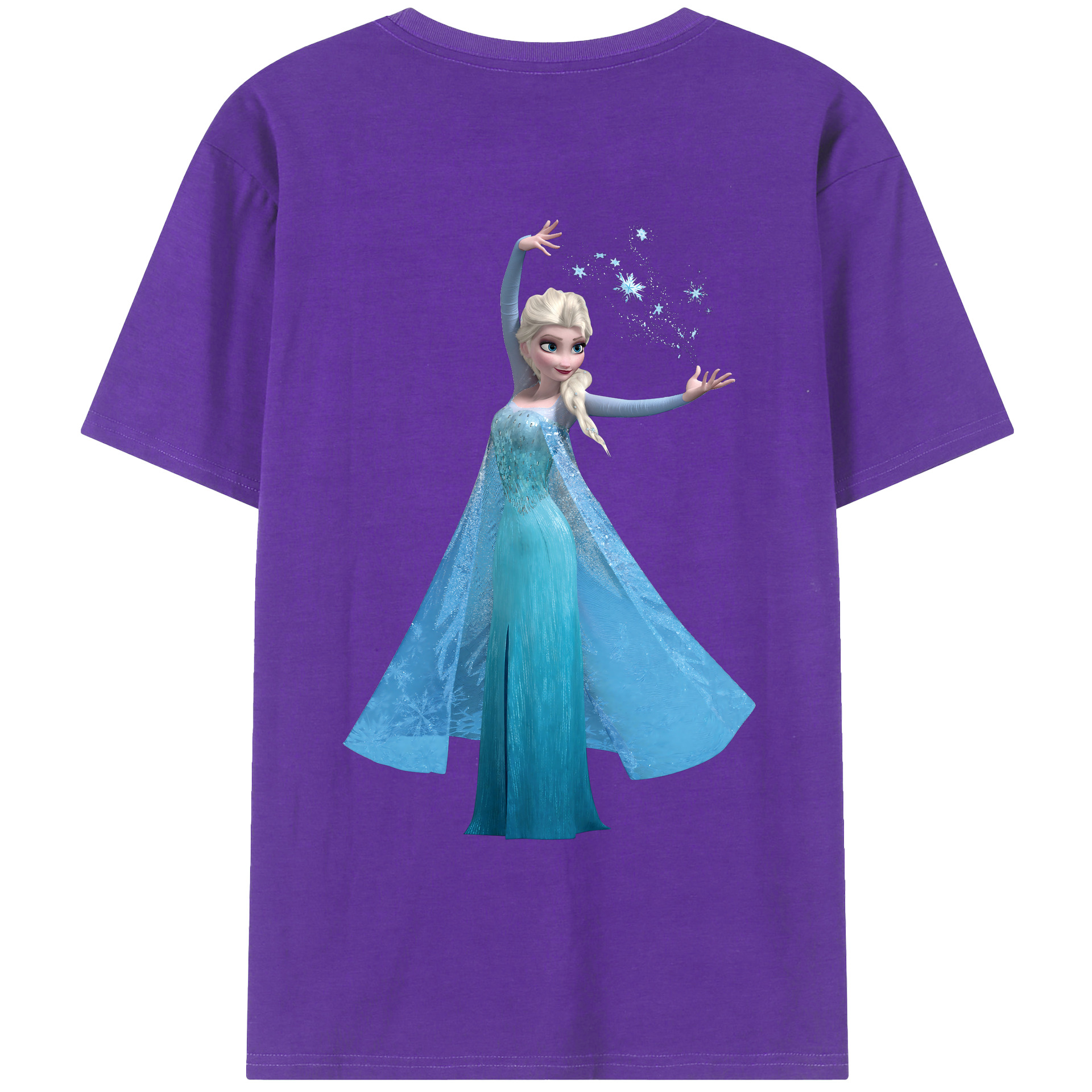 （画像用） アナと雪の女王 アンナ エルサ Frozen Anna Elsa 綿100％ メンズ半袖Tシャツ（バックプリント） 通気性