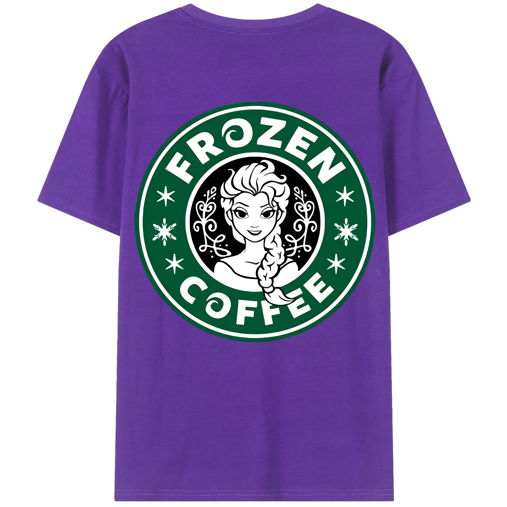 （画像用） アナと雪の女王 アンナ エルサ Frozen Anna Elsa 綿100％ メンズ半袖Tシャツ（バックプリント） 通気性