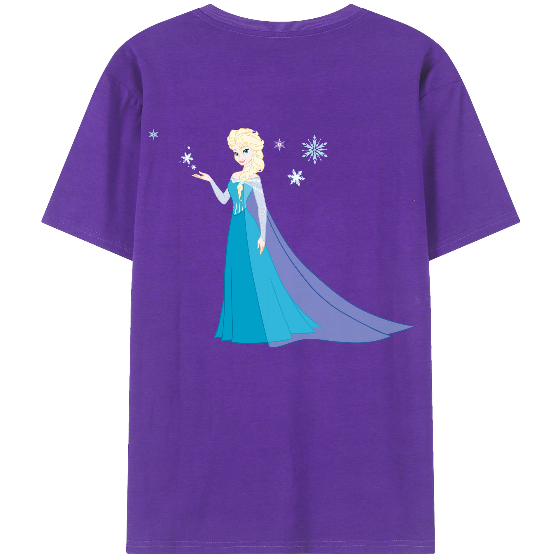 （画像用） アナと雪の女王 アンナ エルサ Frozen Anna Elsa 綿100％ メンズ半袖Tシャツ（バックプリント） 通気性