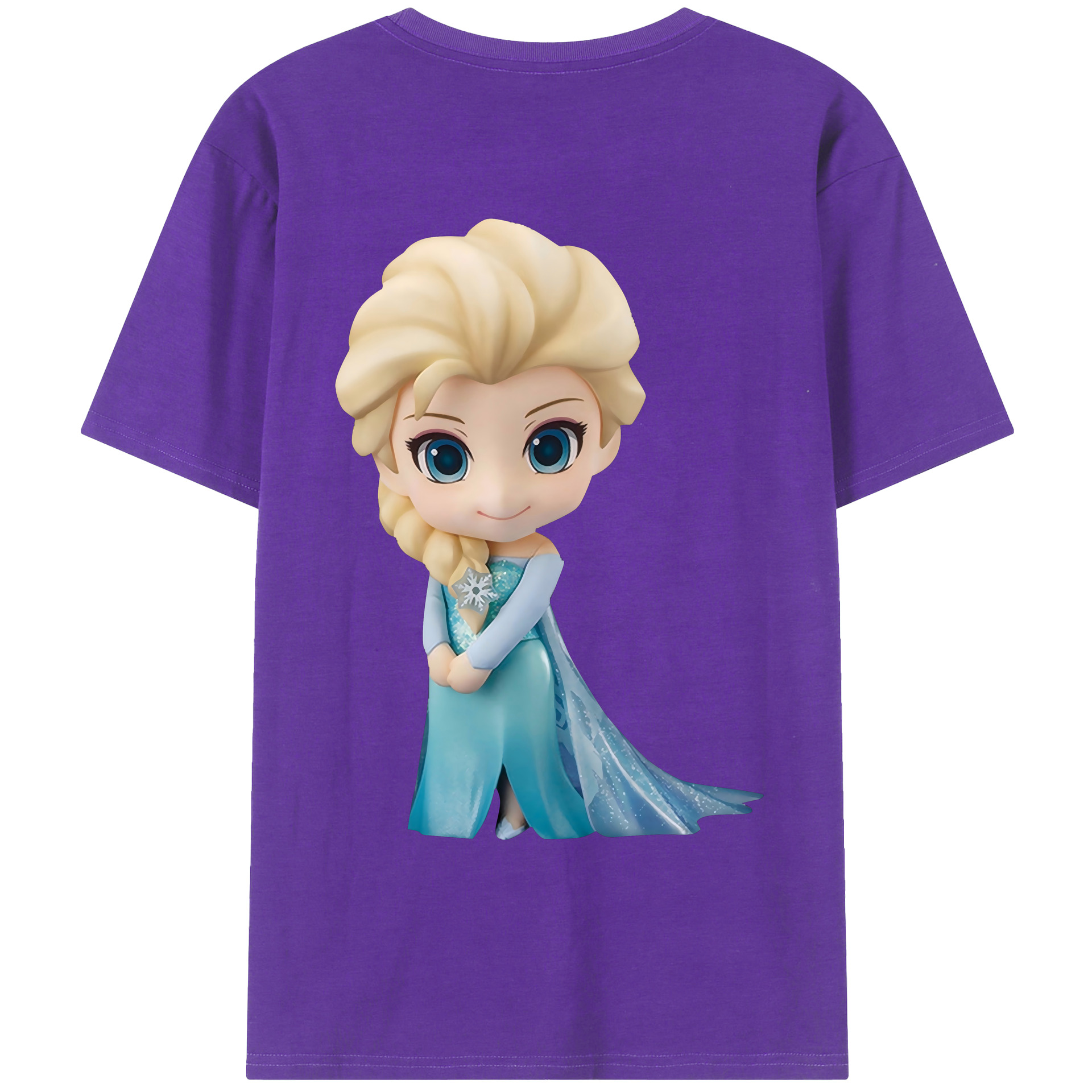 （画像用） アナと雪の女王 アンナ エルサ Frozen Anna Elsa 綿100％ メンズ半袖Tシャツ（バックプリント） 通気性