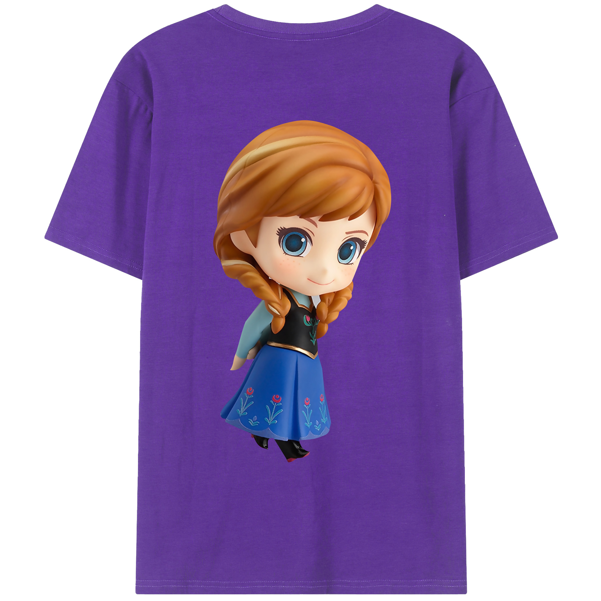 （画像用） アナと雪の女王 アンナ エルサ Frozen Anna Elsa 綿100％ メンズ半袖Tシャツ（バックプリント） 通気性