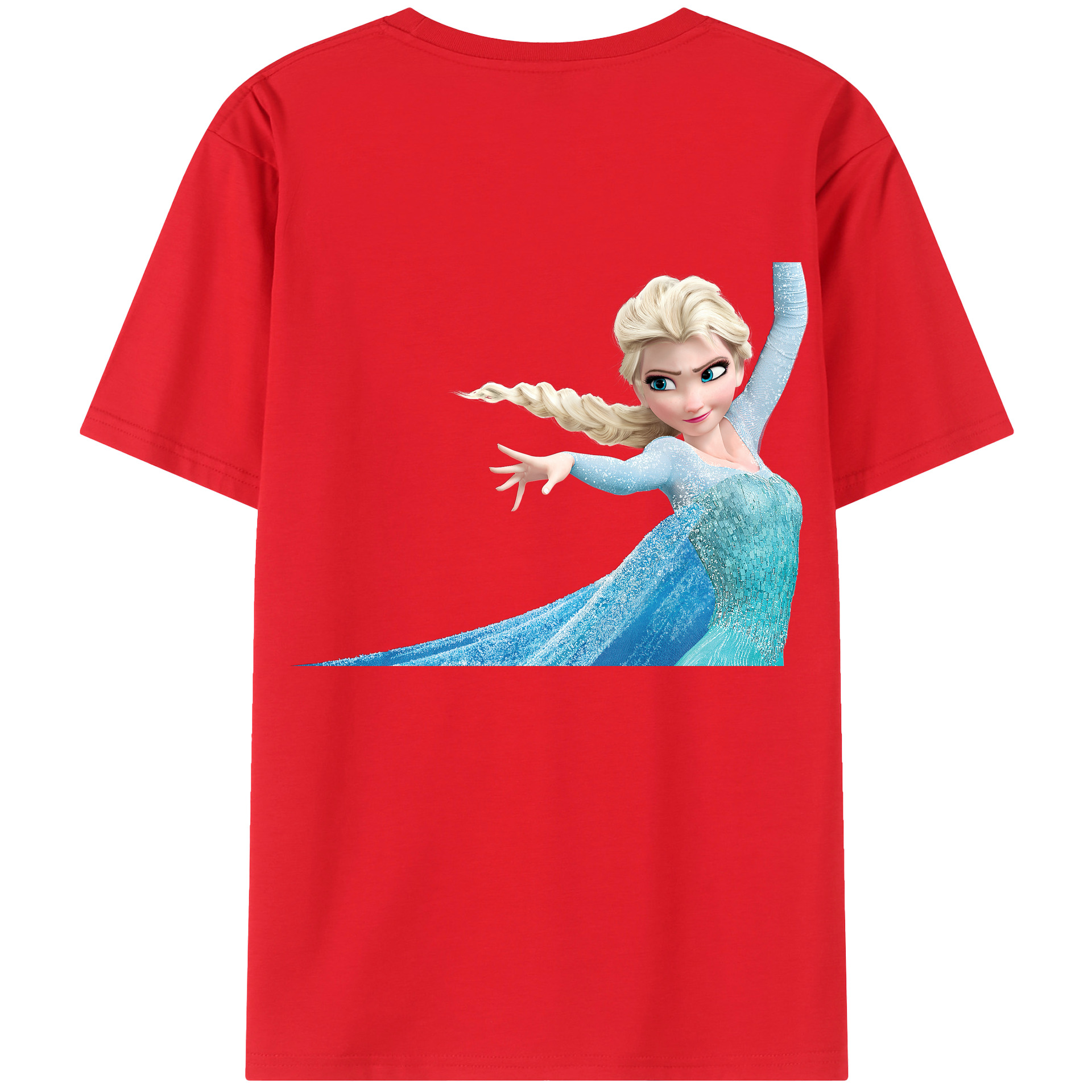 （画像用） アナと雪の女王 アンナ エルサ Frozen Anna Elsa 綿100％ メンズ半袖Tシャツ（バックプリント） 通気性