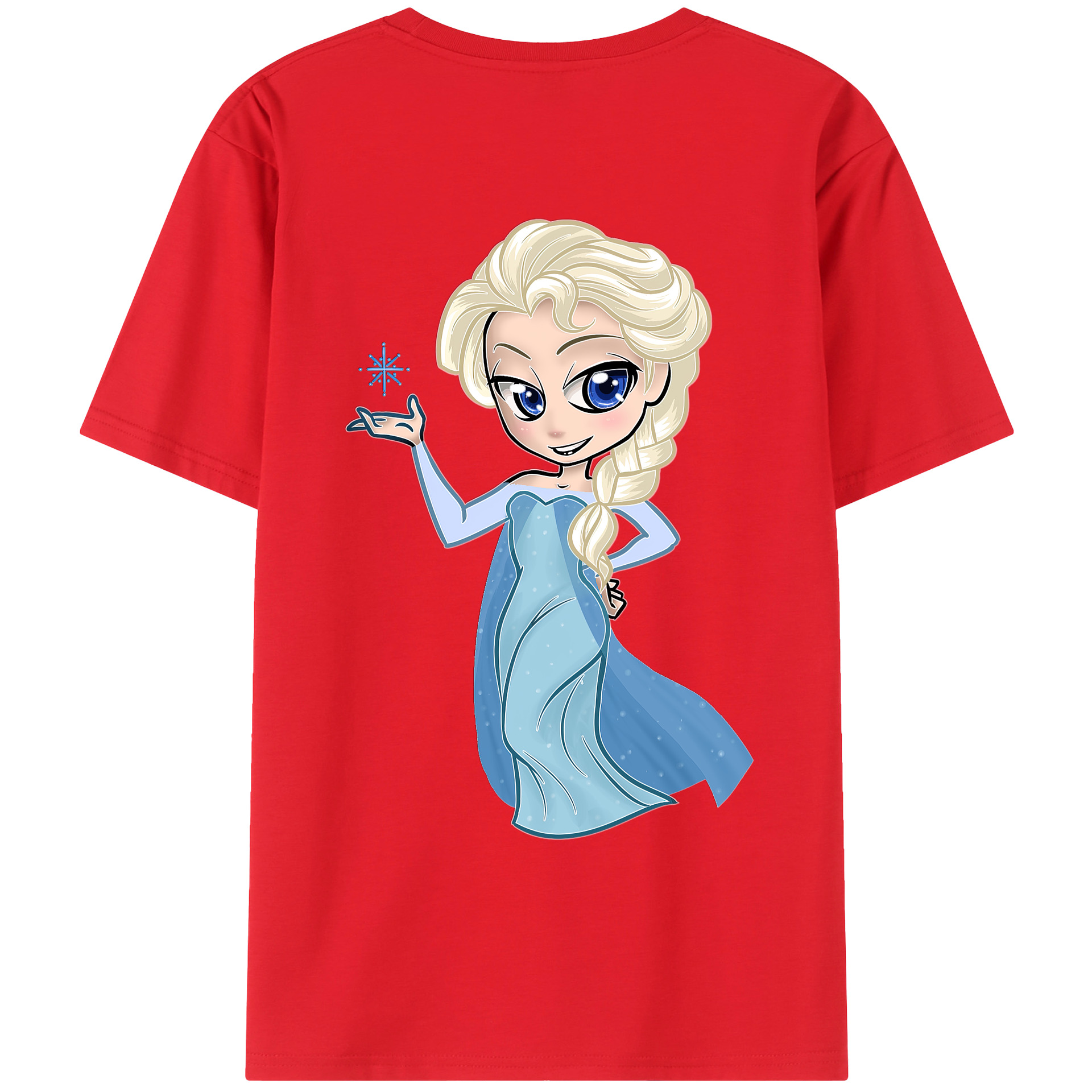 （画像用） アナと雪の女王 アンナ エルサ Frozen Anna Elsa 綿100％ メンズ半袖Tシャツ（バックプリント） 通気性