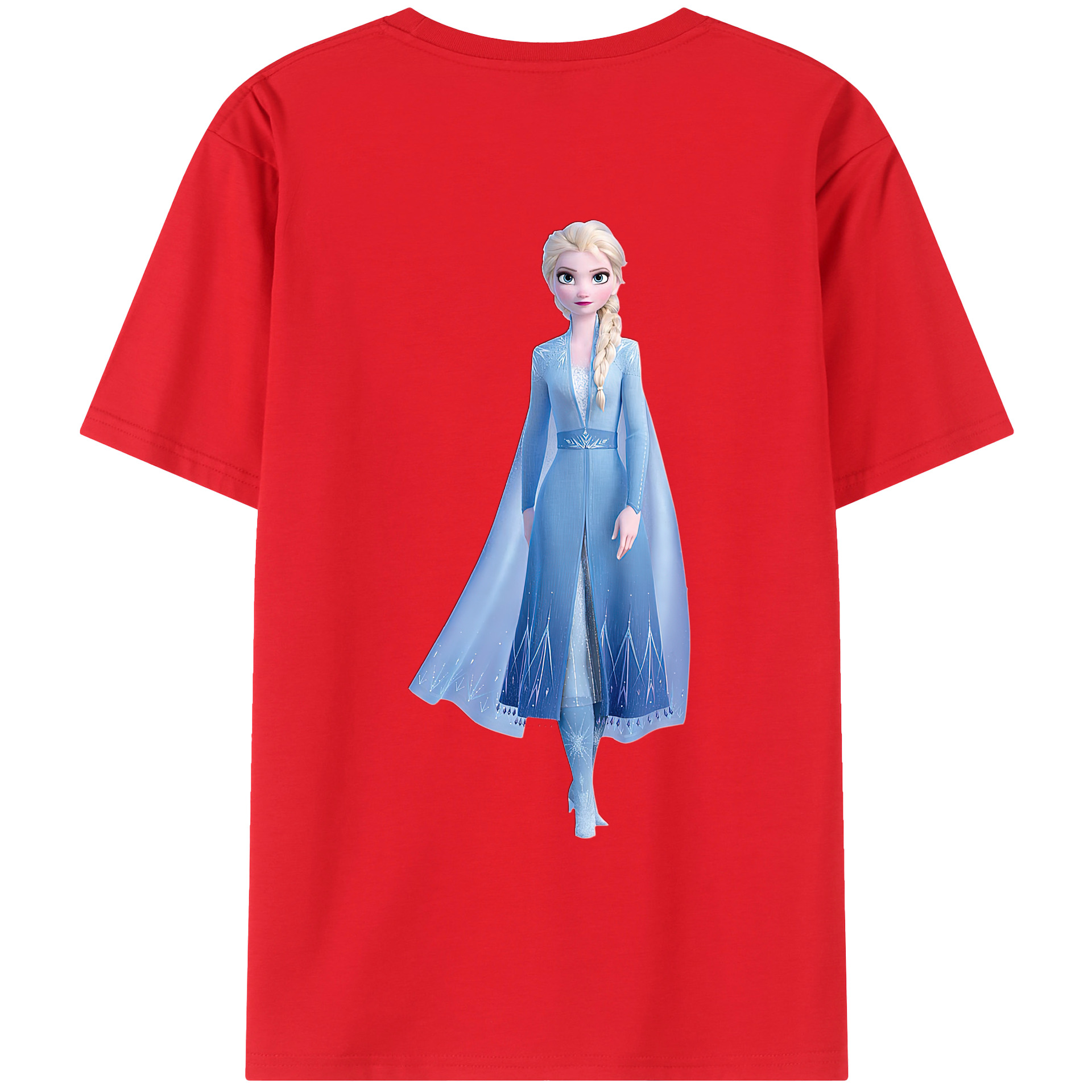 （画像用） アナと雪の女王 アンナ エルサ Frozen Anna Elsa 綿100％ メンズ半袖Tシャツ（バックプリント） 通気性