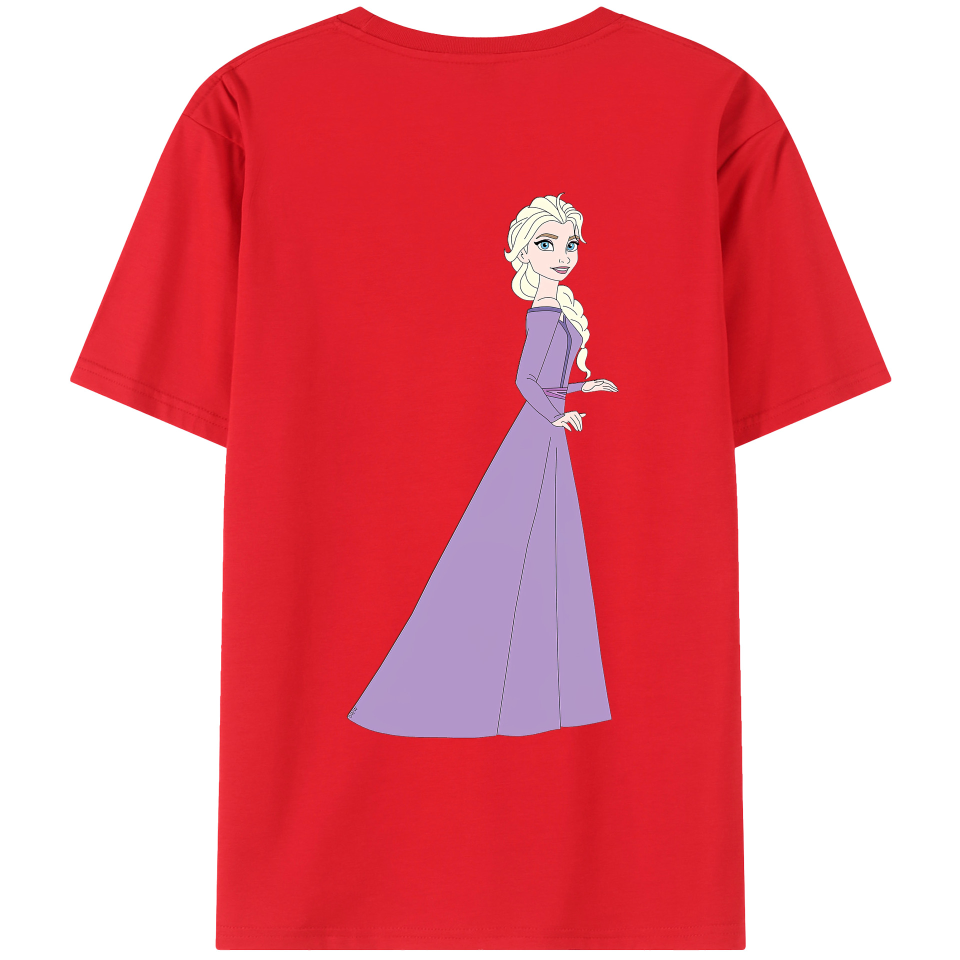（画像用） アナと雪の女王 アンナ エルサ Frozen Anna Elsa 綿100％ メンズ半袖Tシャツ（バックプリント） 通気性