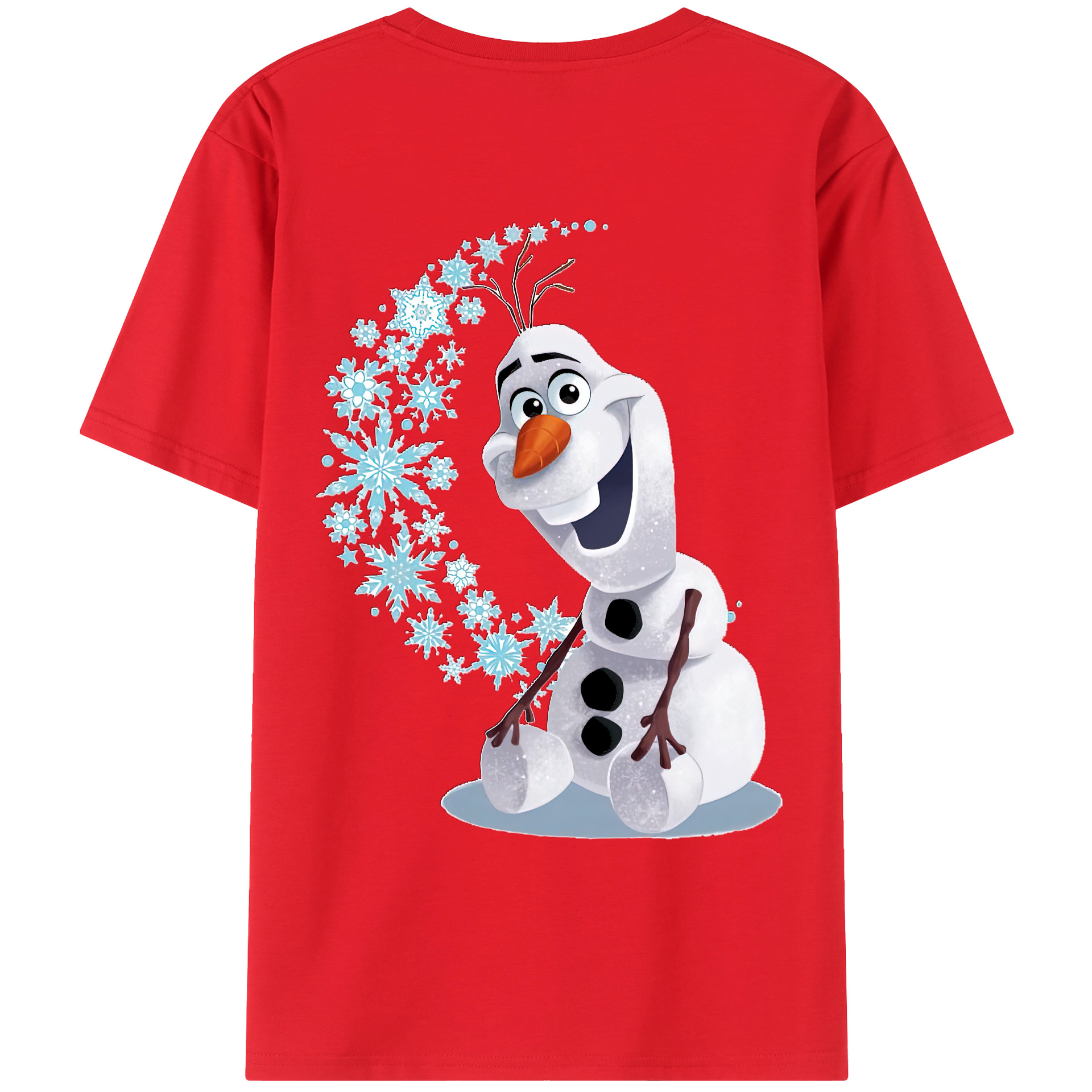 （画像用） アナと雪の女王 アンナ エルサ Frozen Anna Elsa 綿100％ メンズ半袖Tシャツ（バックプリント） 通気性