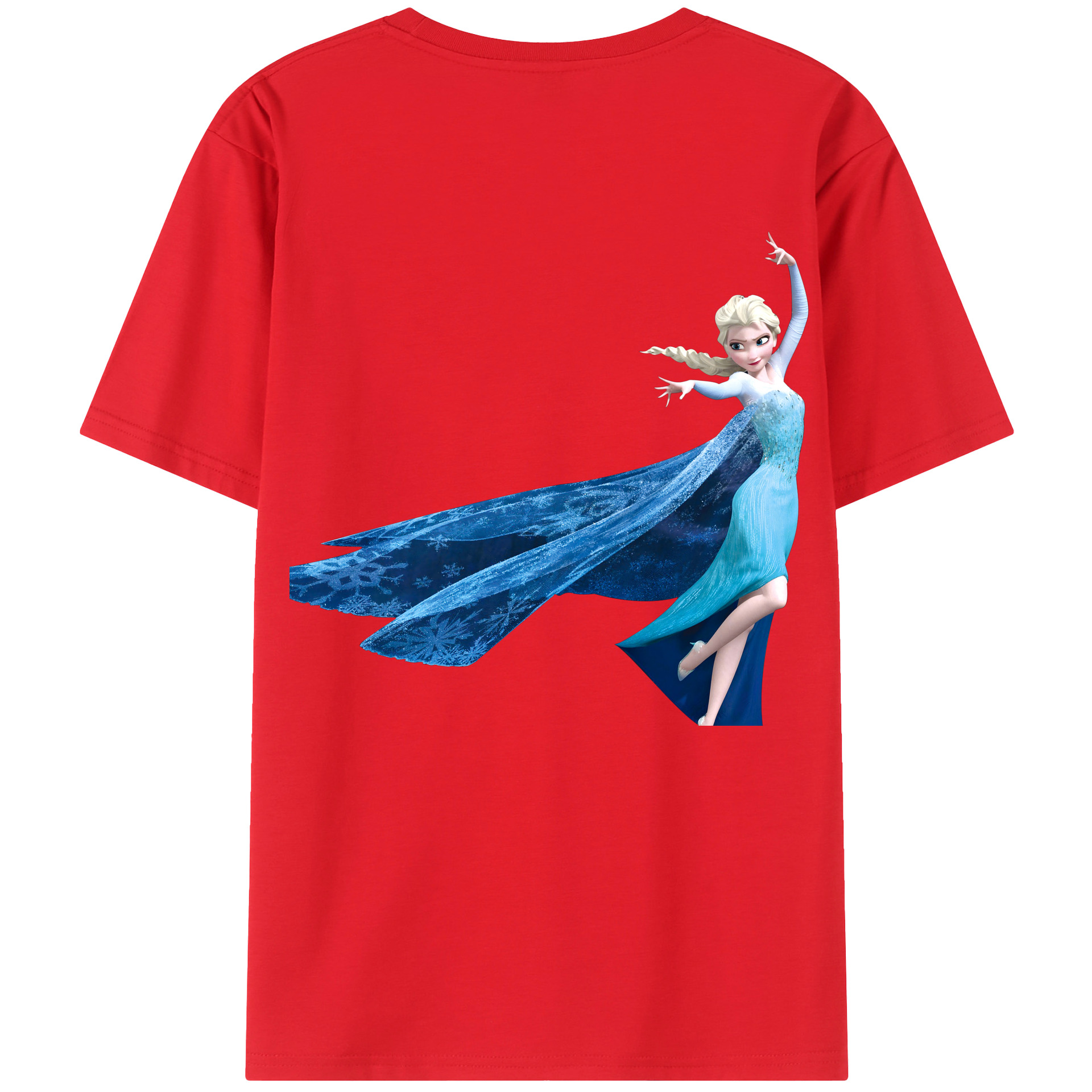 （画像用） アナと雪の女王 アンナ エルサ Frozen Anna Elsa 綿100％ メンズ半袖Tシャツ（バックプリント） 通気性