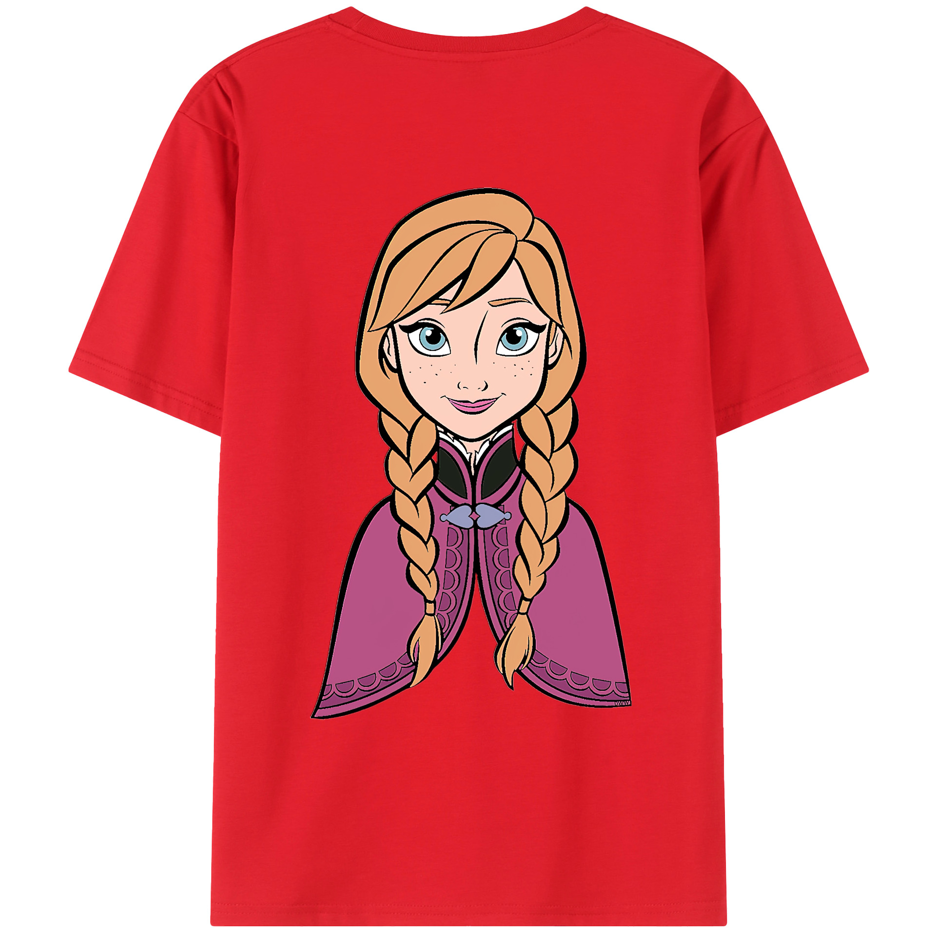 （画像用） アナと雪の女王 アンナ エルサ Frozen Anna Elsa 綿100％ メンズ半袖Tシャツ（バックプリント） 通気性