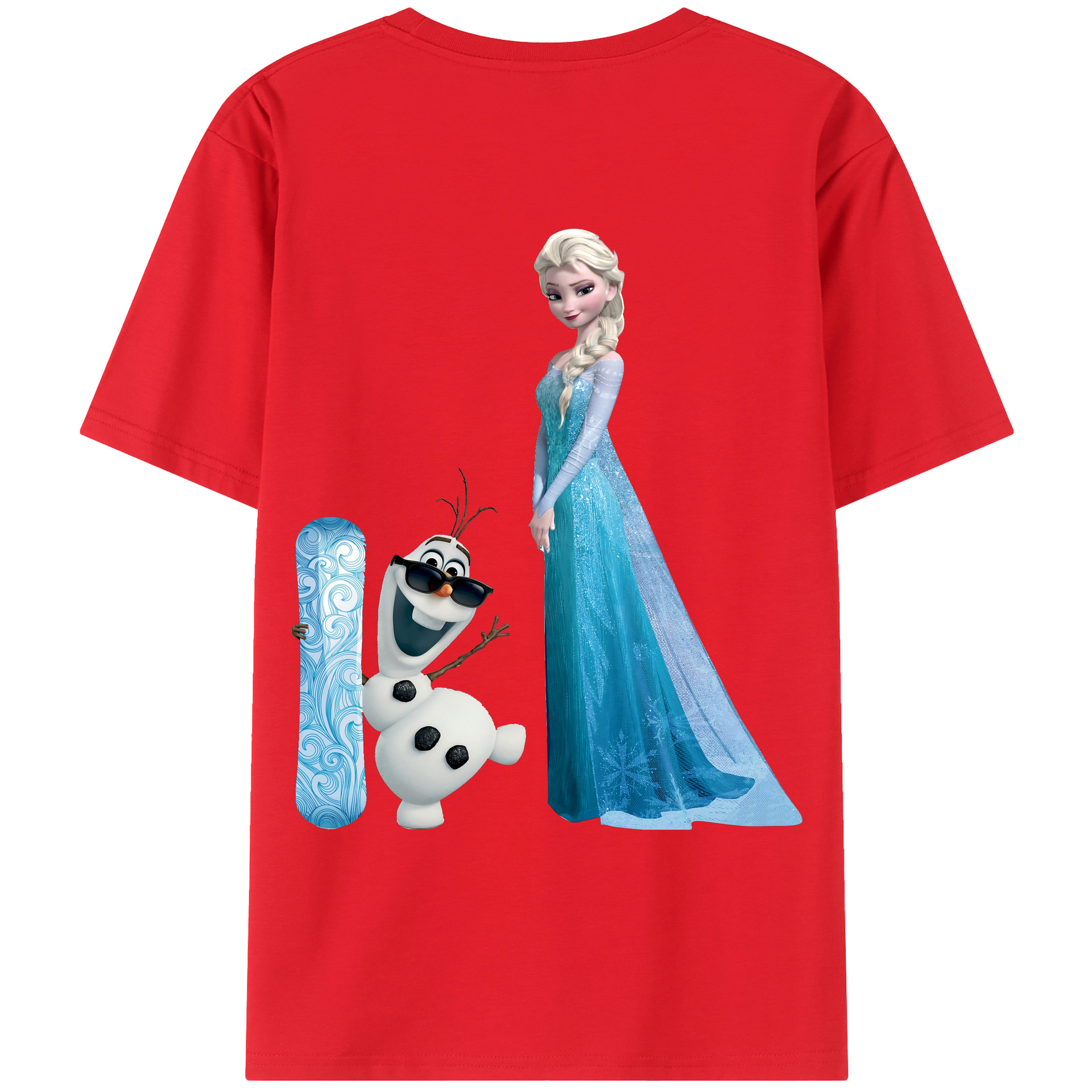 （画像用） アナと雪の女王 アンナ エルサ Frozen Anna Elsa 綿100％ メンズ半袖Tシャツ（バックプリント） 通気性