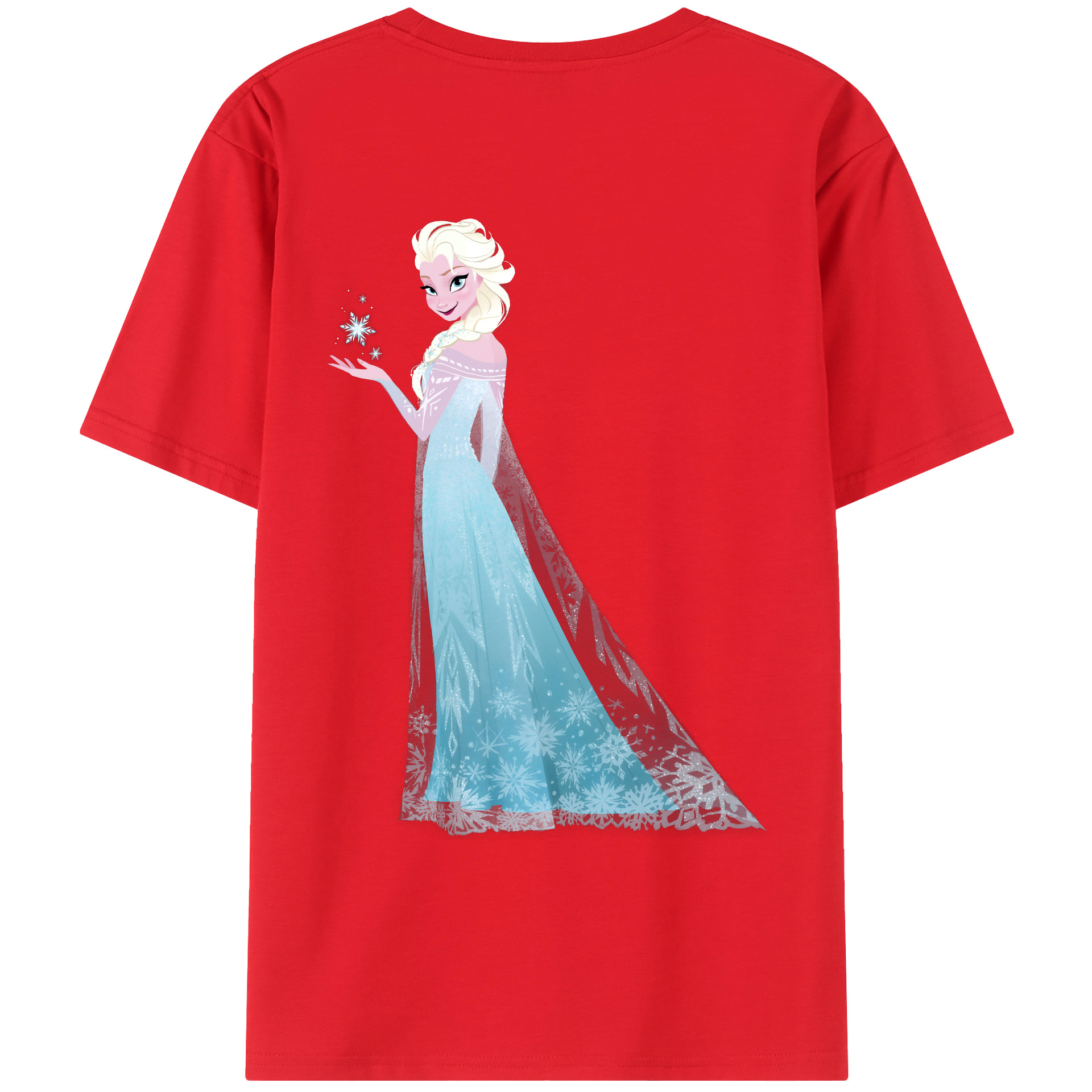 （画像用） アナと雪の女王 アンナ エルサ Frozen Anna Elsa 綿100％ メンズ半袖Tシャツ（バックプリント） 通気性