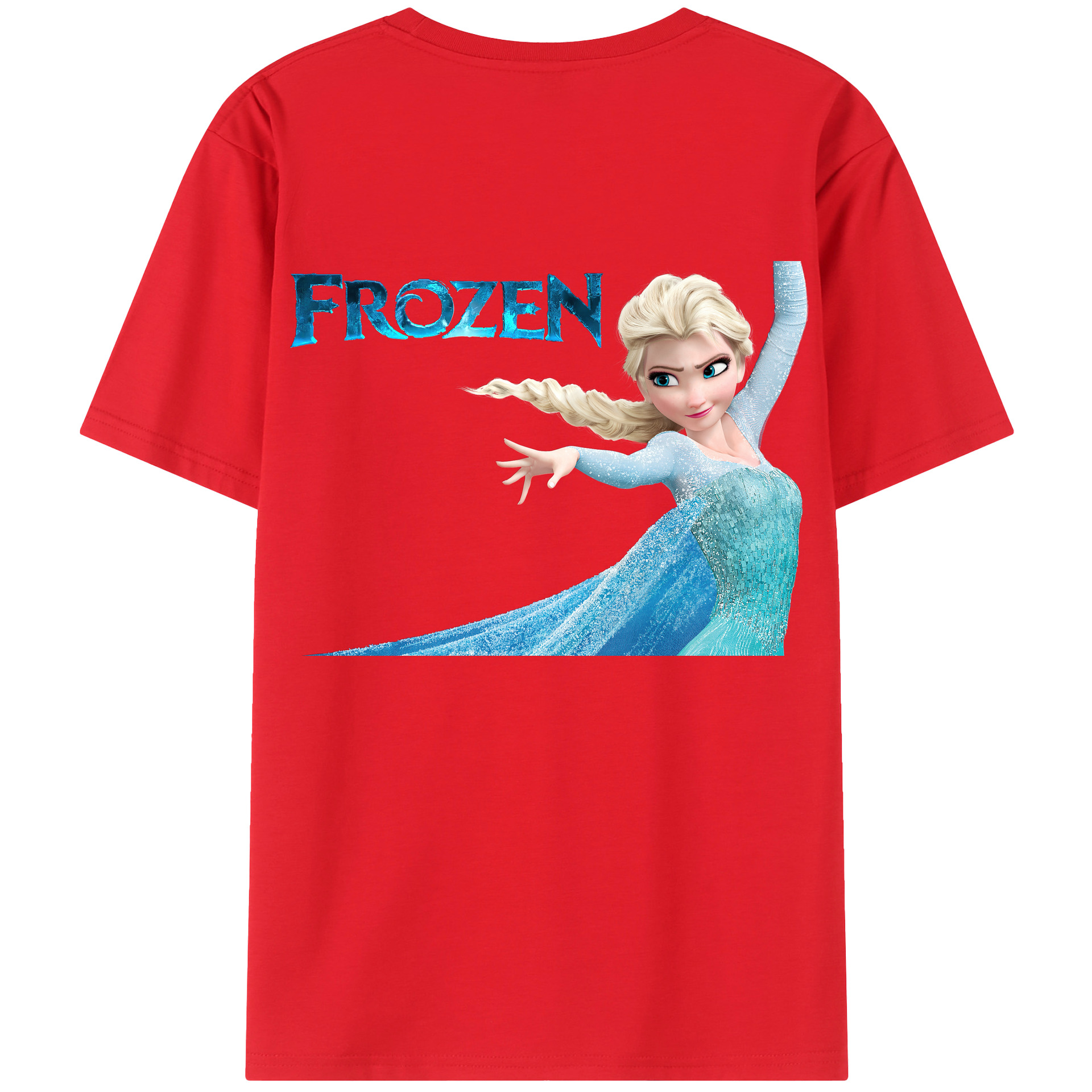（画像用） アナと雪の女王 アンナ エルサ Frozen Anna Elsa 綿100％ メンズ半袖Tシャツ（バックプリント） 通気性