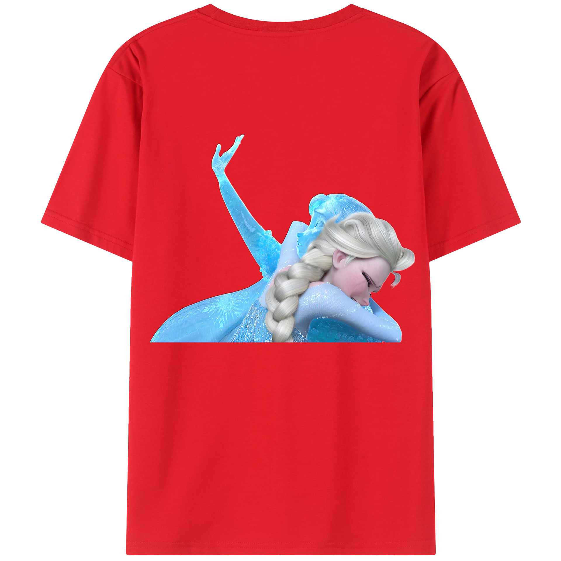 （画像用） アナと雪の女王 アンナ エルサ Frozen Anna Elsa 綿100％ メンズ半袖Tシャツ（バックプリント） 通気性