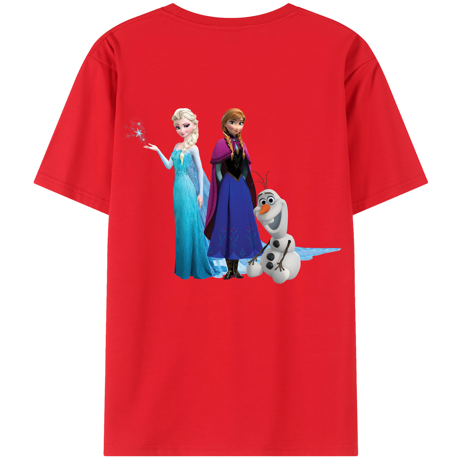 （画像用） アナと雪の女王 アンナ エルサ Frozen Anna Elsa 綿100％ メンズ半袖Tシャツ（バックプリント） 通気性