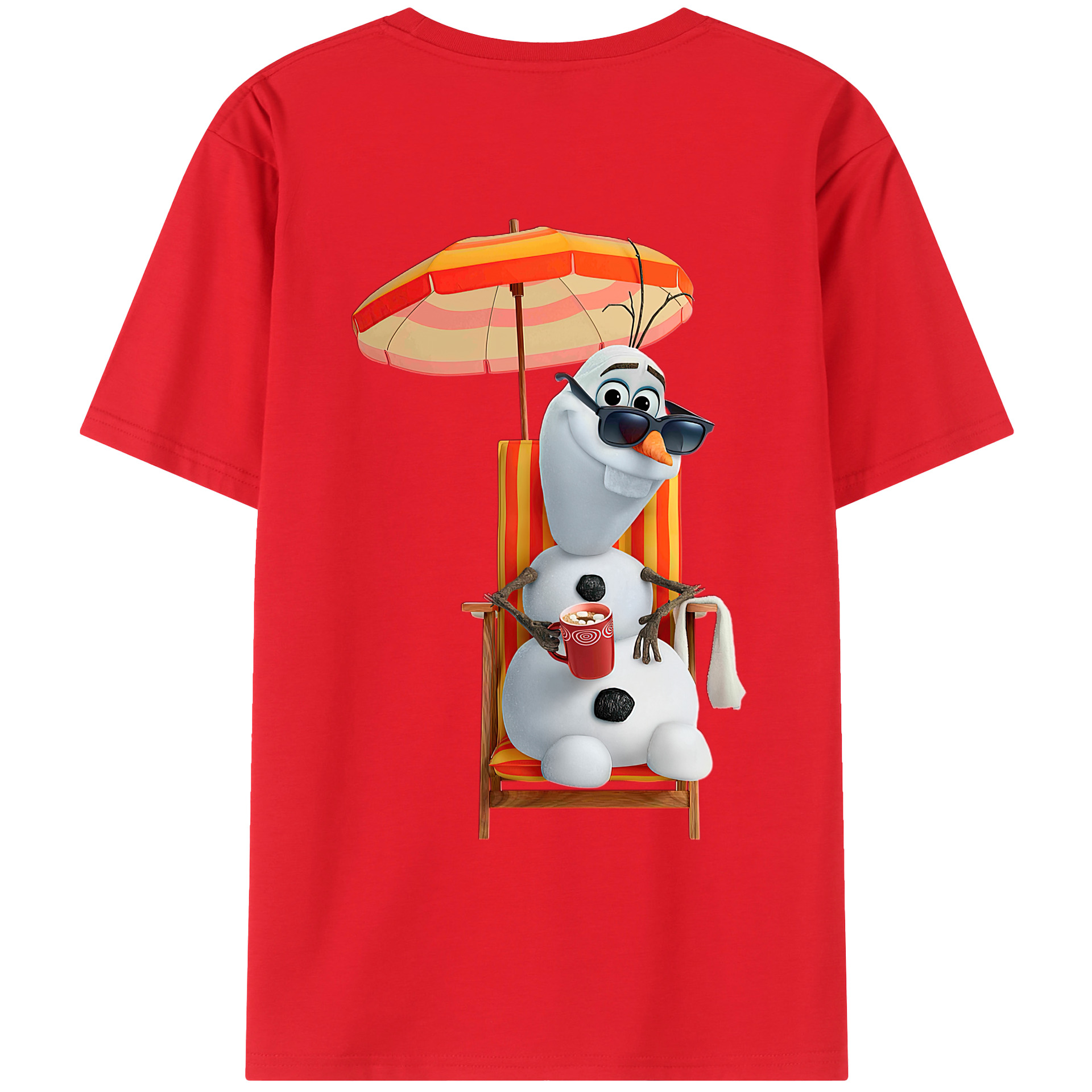 （画像用） アナと雪の女王 アンナ エルサ Frozen Anna Elsa 綿100％ メンズ半袖Tシャツ（バックプリント） 通気性