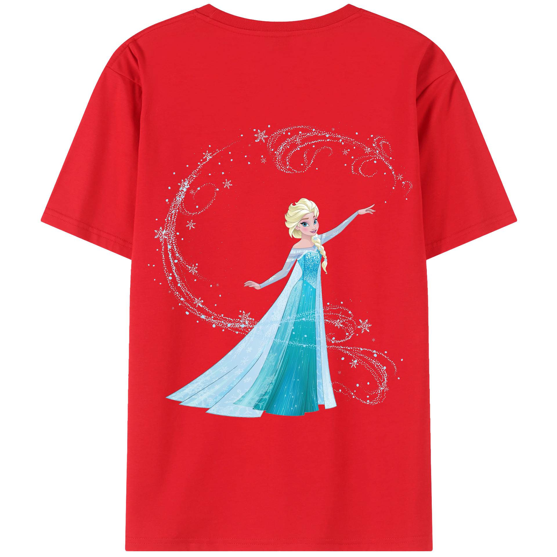 （画像用） アナと雪の女王 アンナ エルサ Frozen Anna Elsa 綿100％ メンズ半袖Tシャツ（バックプリント） 通気性