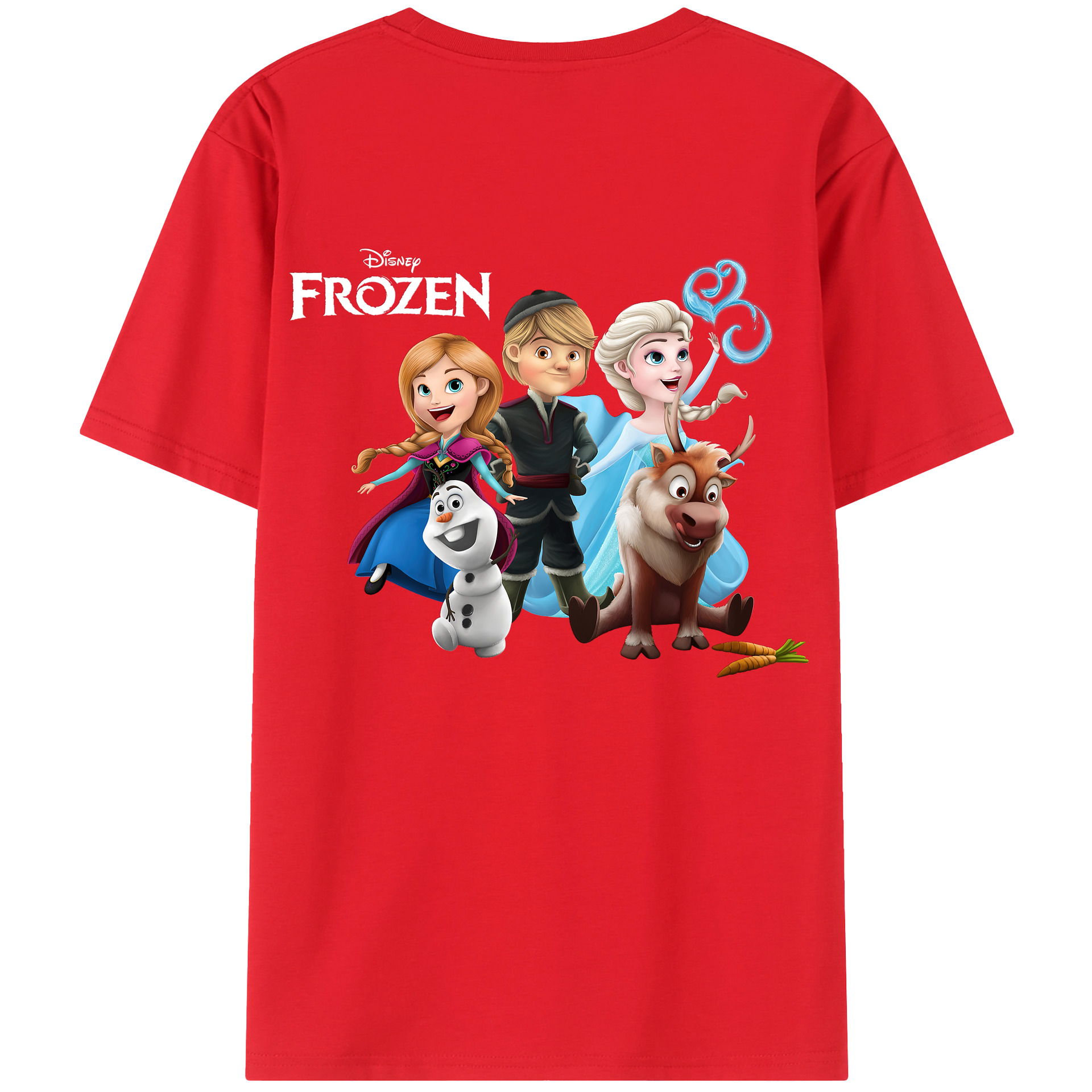（画像用） アナと雪の女王 アンナ エルサ Frozen Anna Elsa 綿100％ メンズ半袖Tシャツ（バックプリント） 通気性