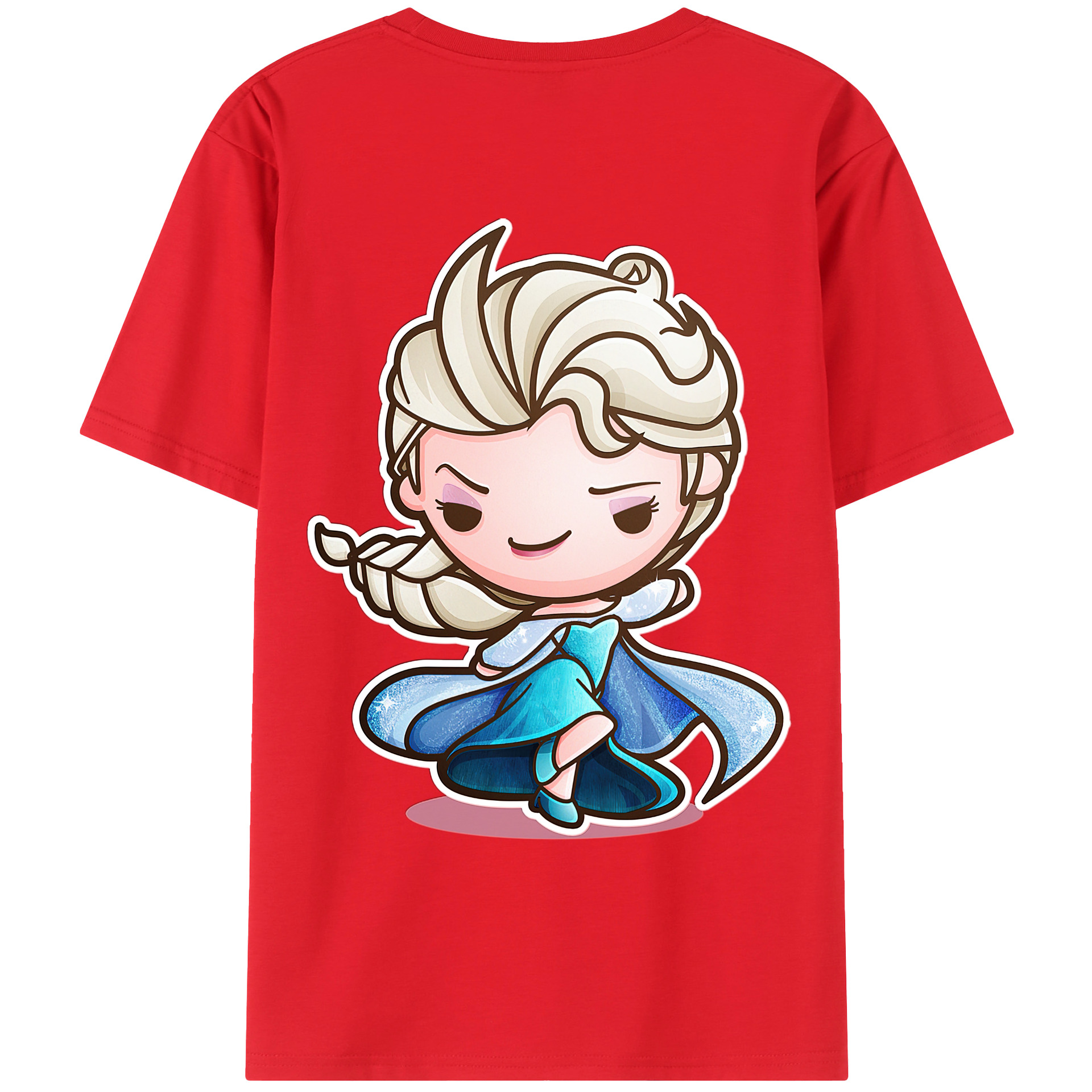 （画像用） アナと雪の女王 アンナ エルサ Frozen Anna Elsa 綿100％ メンズ半袖Tシャツ（バックプリント） 通気性