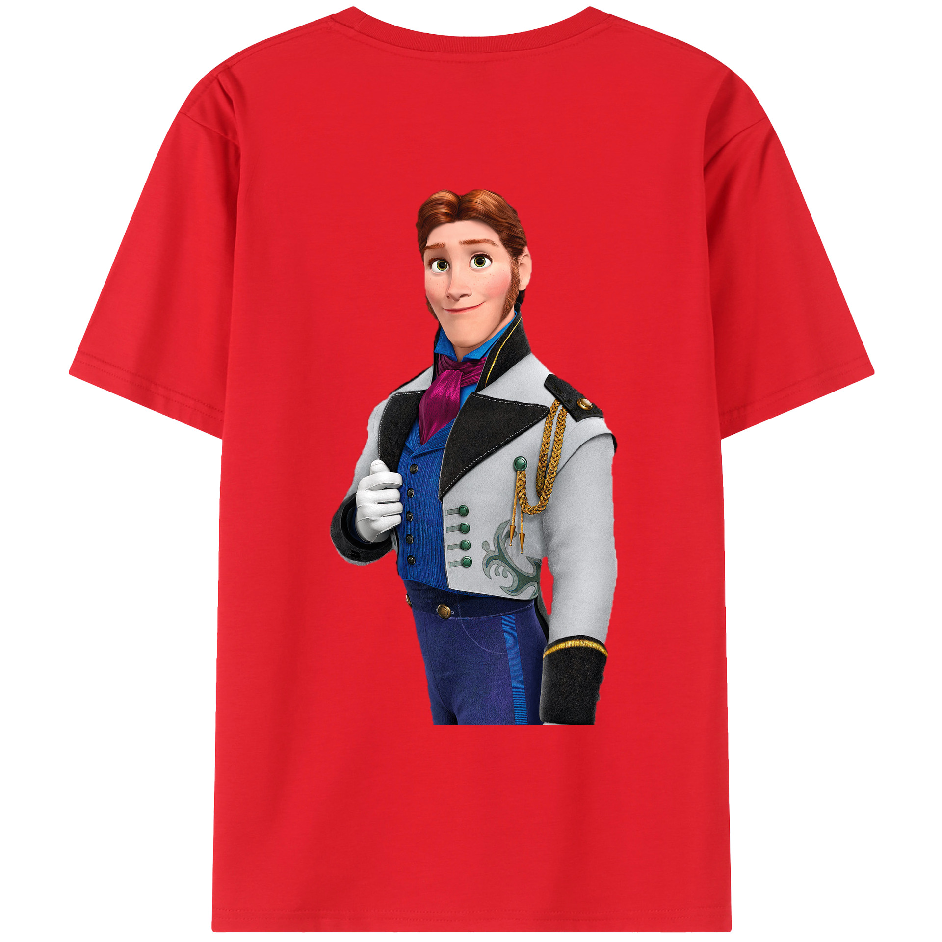 （画像用） アナと雪の女王 アンナ エルサ Frozen Anna Elsa 綿100％ メンズ半袖Tシャツ（バックプリント） 通気性