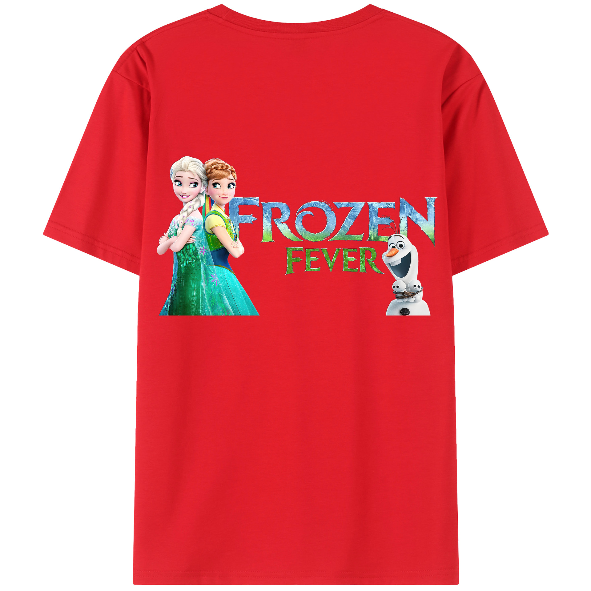 （画像用） アナと雪の女王 アンナ エルサ Frozen Anna Elsa 綿100％ メンズ半袖Tシャツ（バックプリント） 通気性