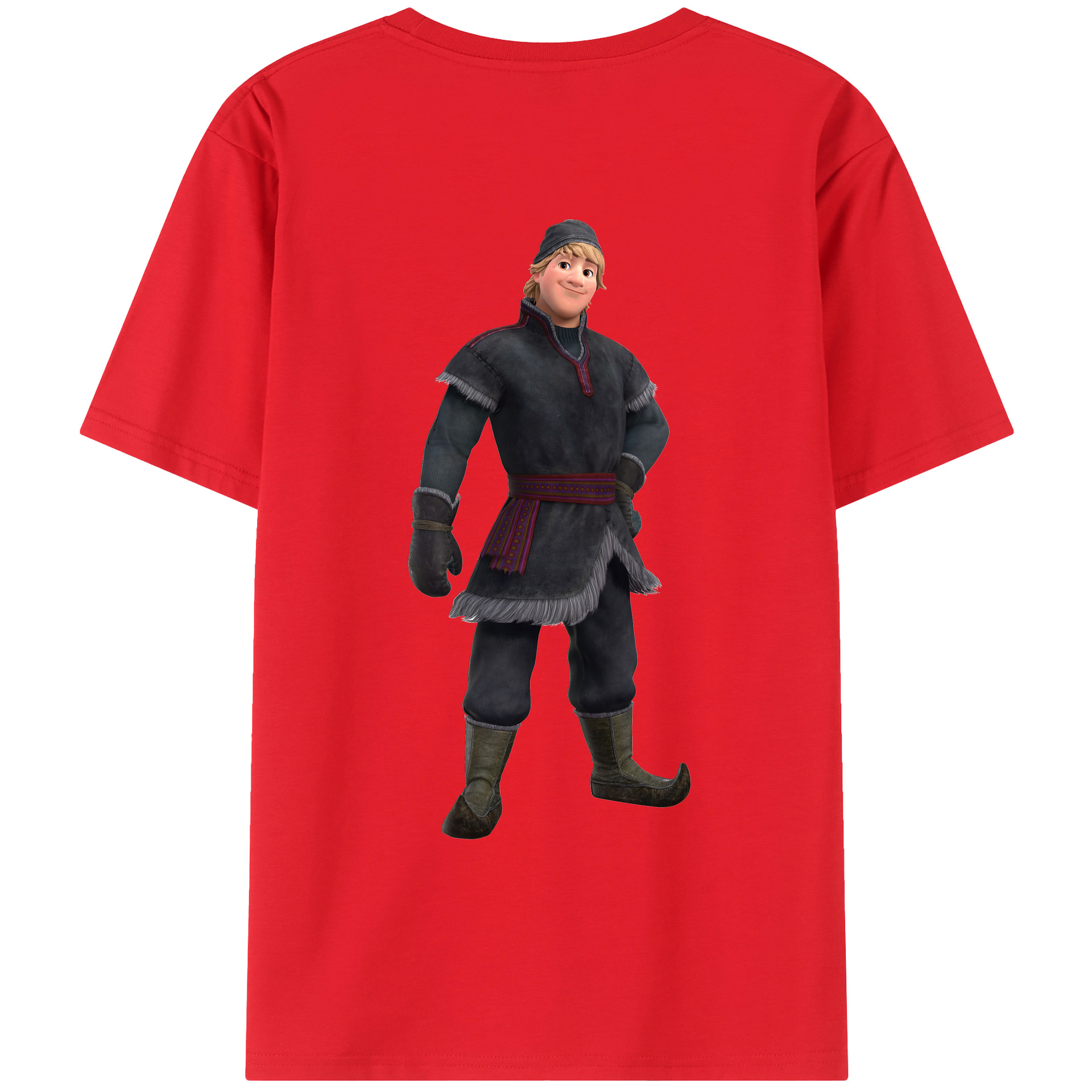 （画像用） アナと雪の女王 アンナ エルサ Frozen Anna Elsa 綿100％ メンズ半袖Tシャツ（バックプリント） 通気性