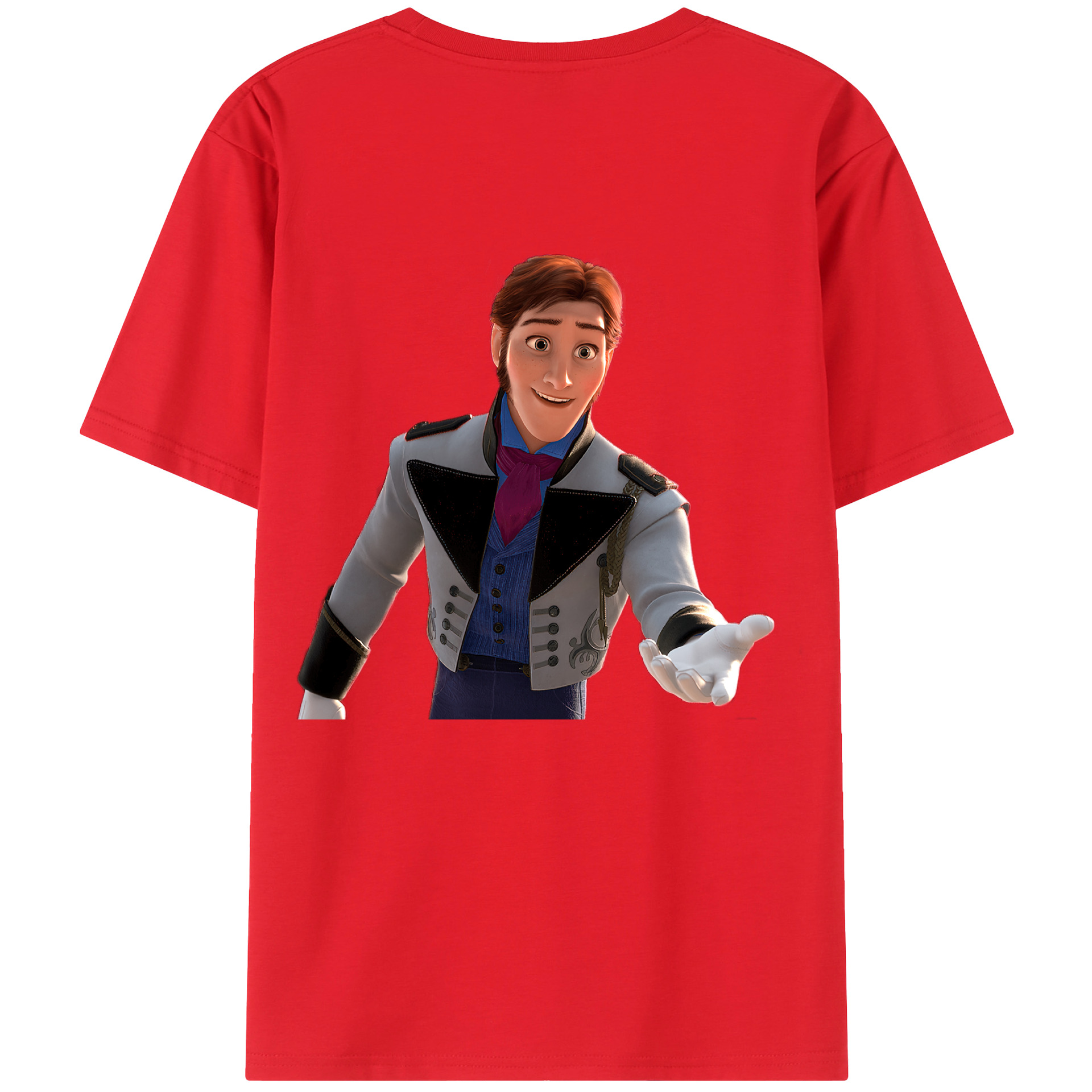 （画像用） アナと雪の女王 アンナ エルサ Frozen Anna Elsa 綿100％ メンズ半袖Tシャツ（バックプリント） 通気性