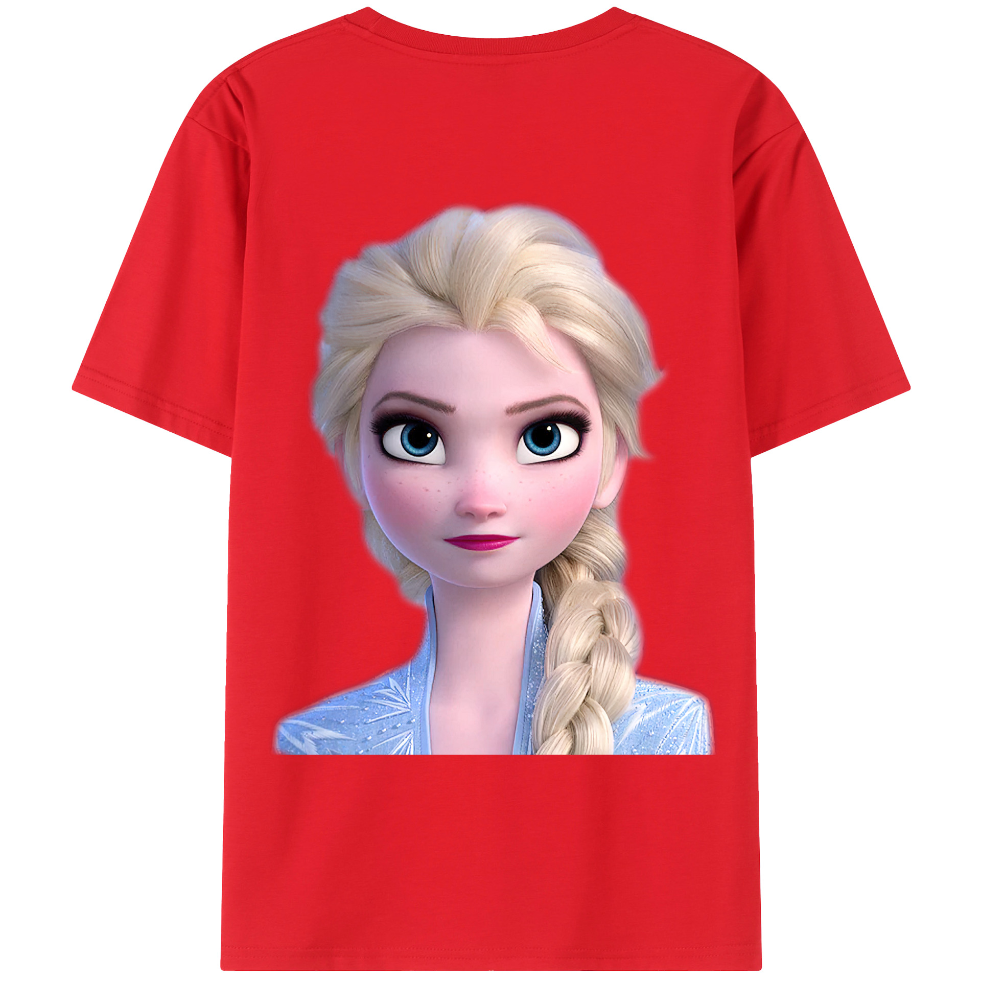 （画像用） アナと雪の女王 アンナ エルサ Frozen Anna Elsa 綿100％ メンズ半袖Tシャツ（バックプリント） 通気性
