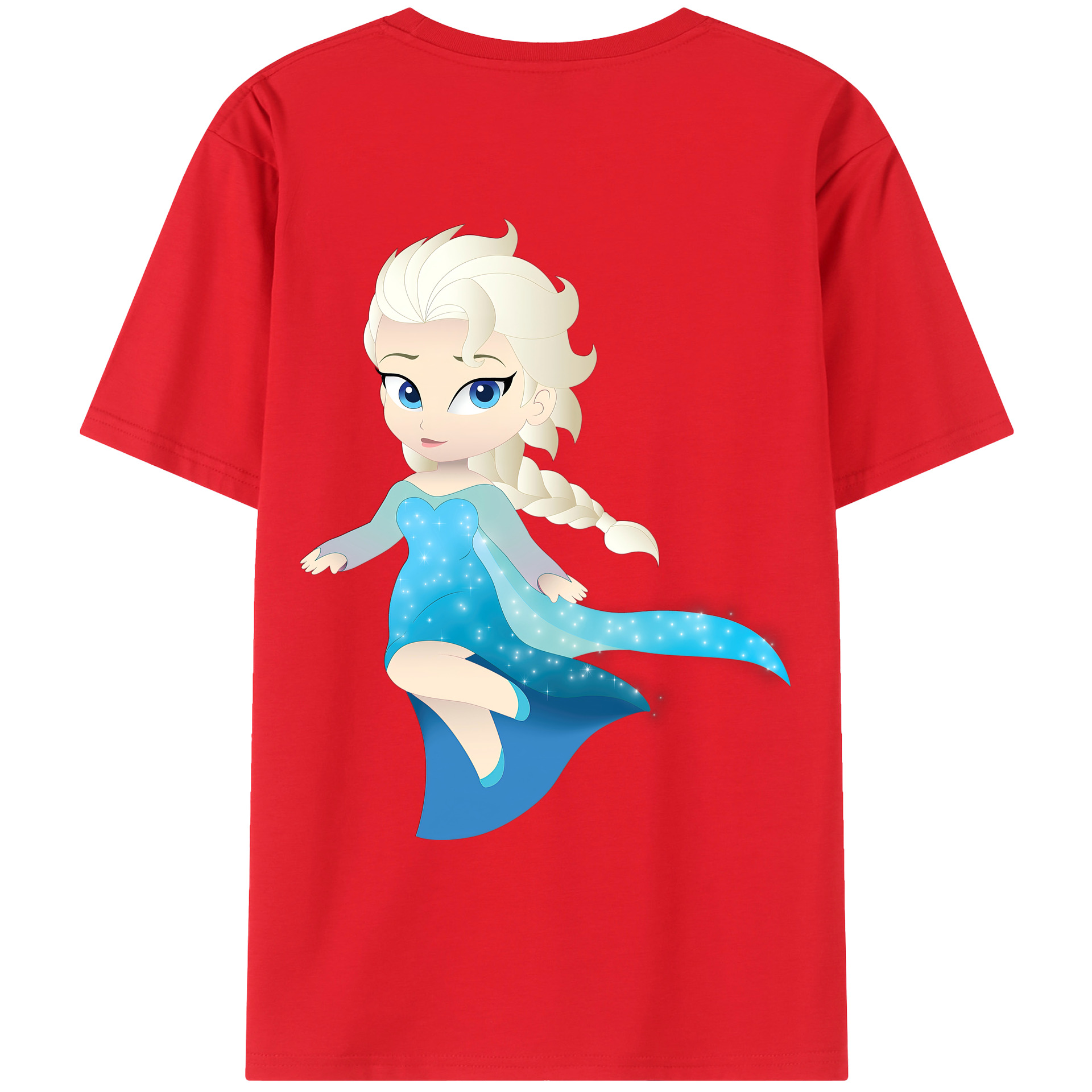 （画像用） アナと雪の女王 アンナ エルサ Frozen Anna Elsa 綿100％ メンズ半袖Tシャツ（バックプリント） 通気性