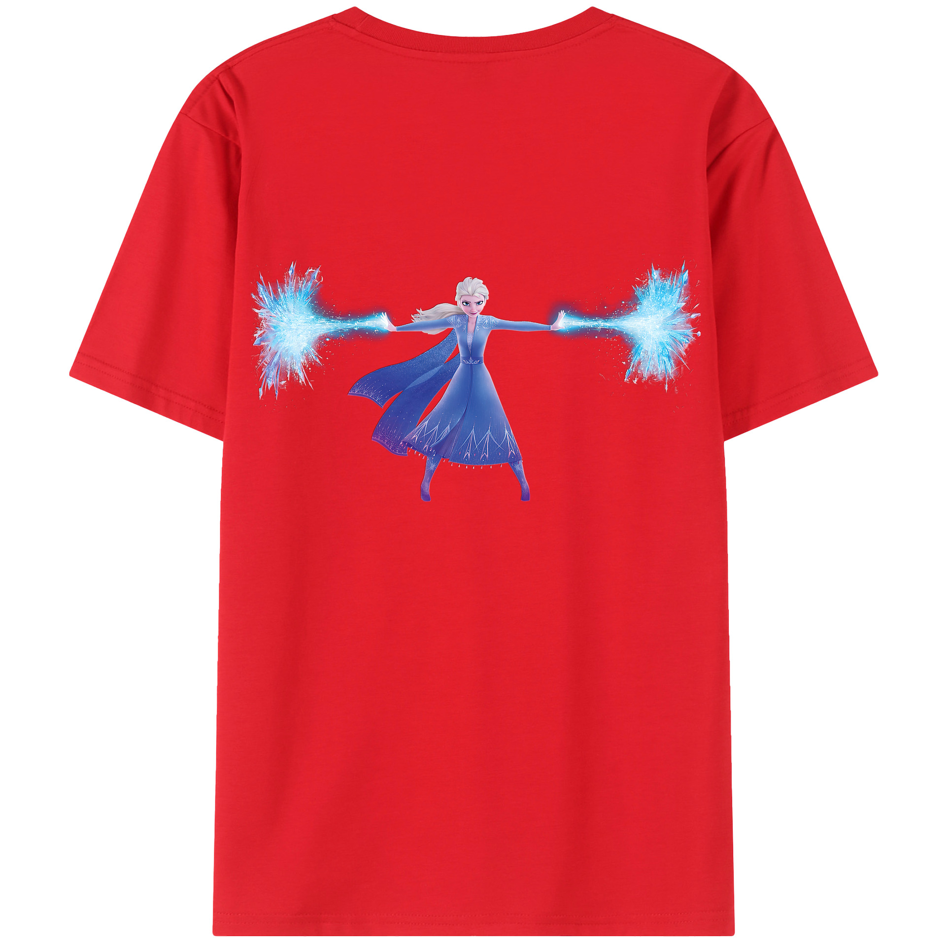 （画像用） アナと雪の女王 アンナ エルサ Frozen Anna Elsa 綿100％ メンズ半袖Tシャツ（バックプリント） 通気性