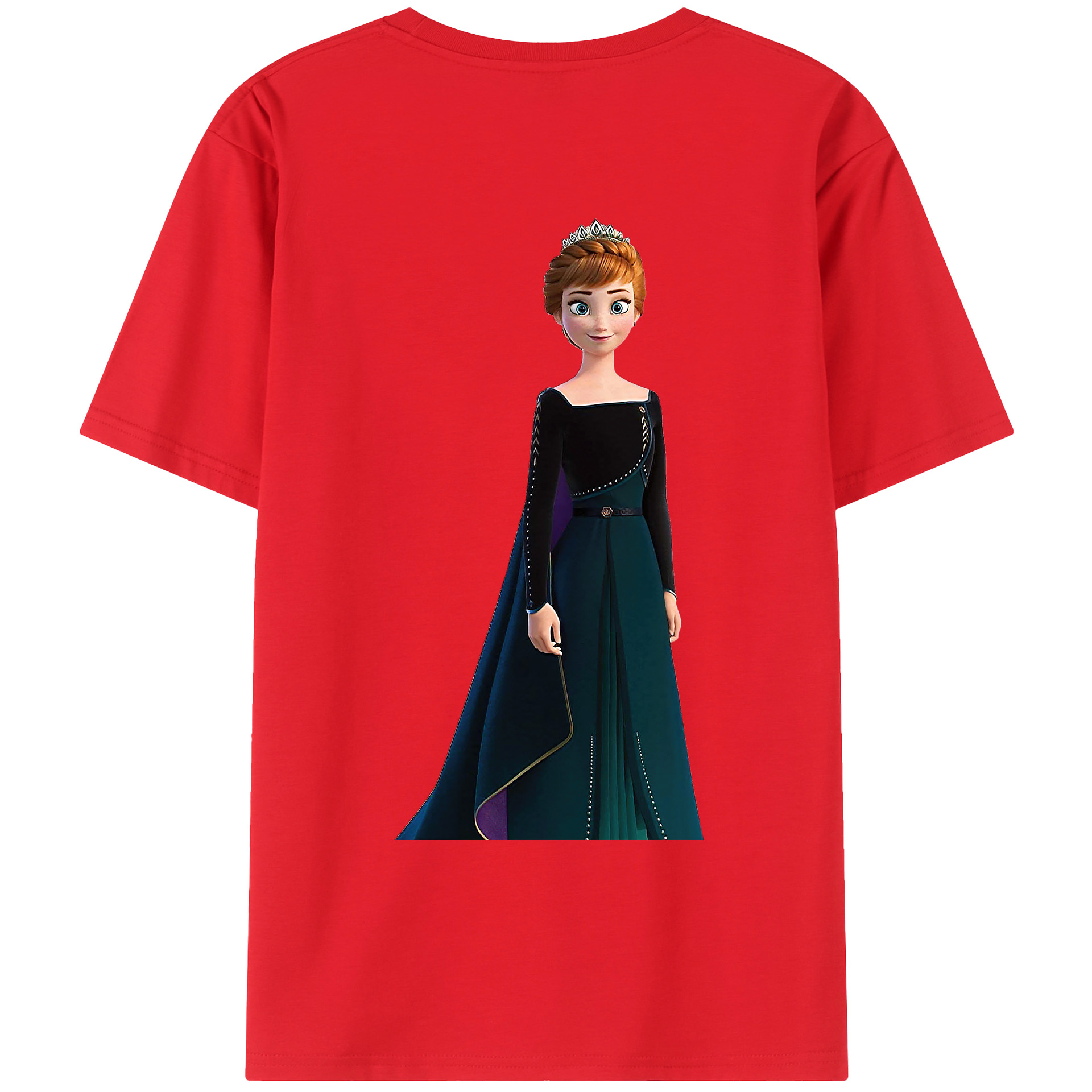 （画像用） アナと雪の女王 アンナ エルサ Frozen Anna Elsa 綿100％ メンズ半袖Tシャツ（バックプリント） 通気性