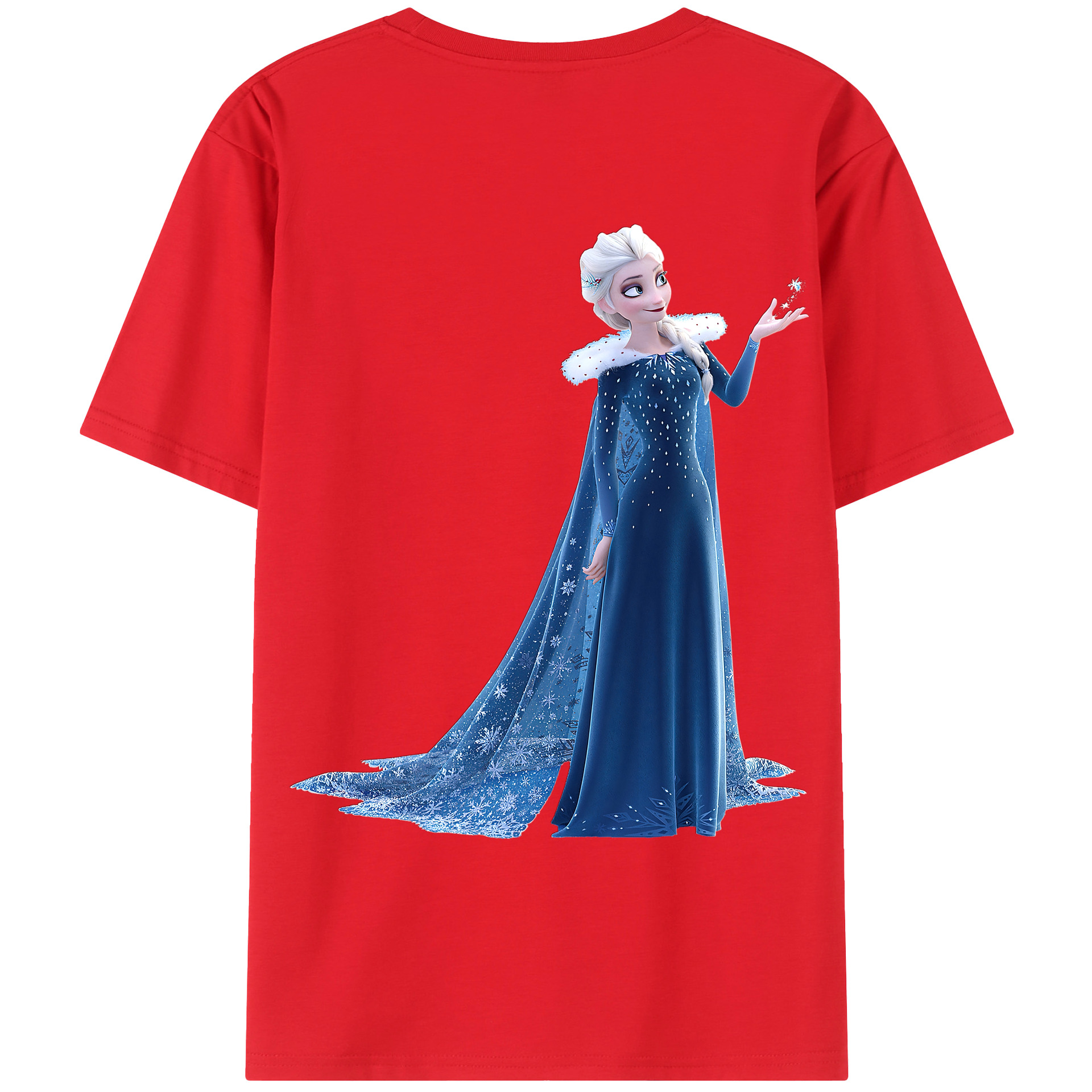（画像用） アナと雪の女王 アンナ エルサ Frozen Anna Elsa 綿100％ メンズ半袖Tシャツ（バックプリント） 通気性