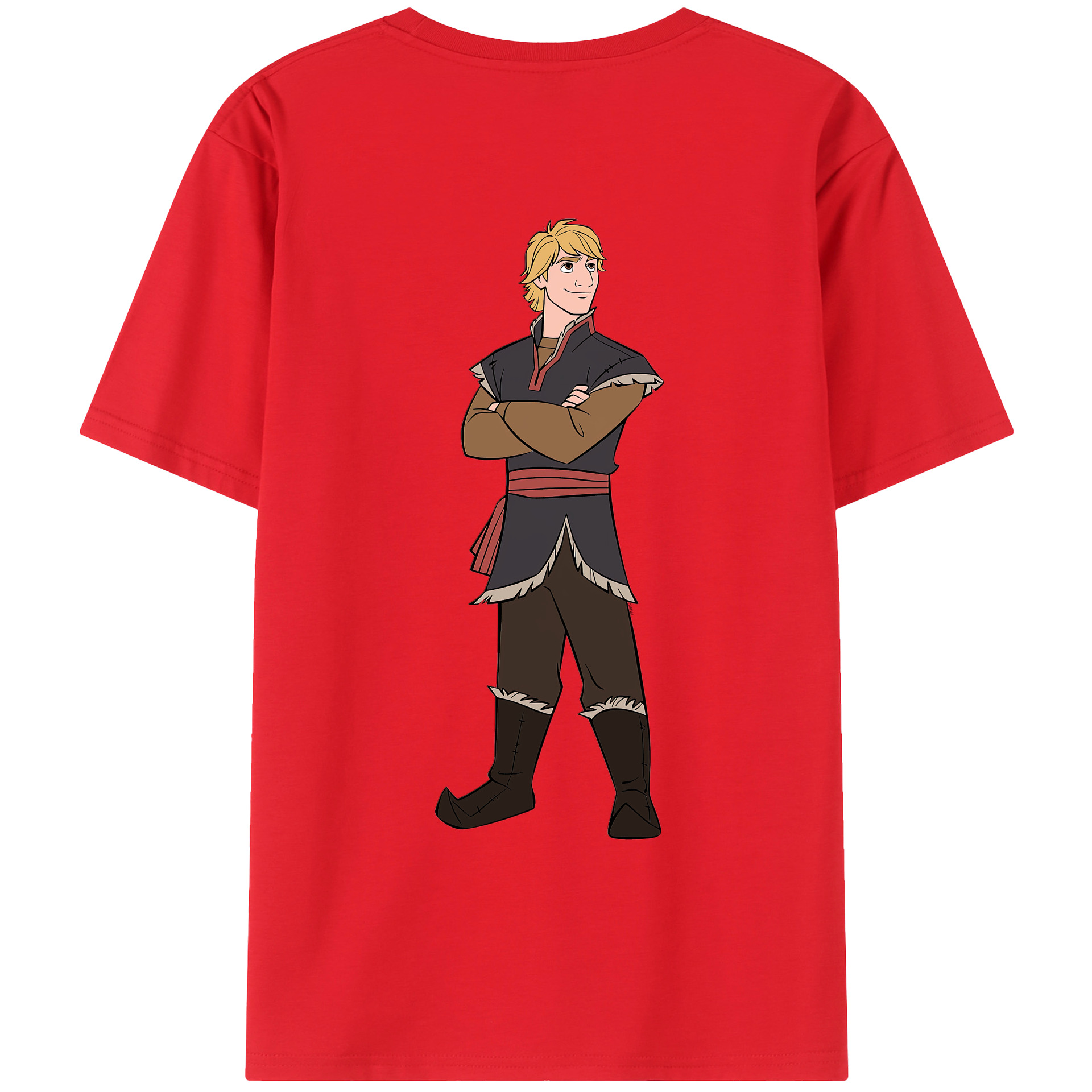 （画像用） アナと雪の女王 アンナ エルサ Frozen Anna Elsa 綿100％ メンズ半袖Tシャツ（バックプリント） 通気性