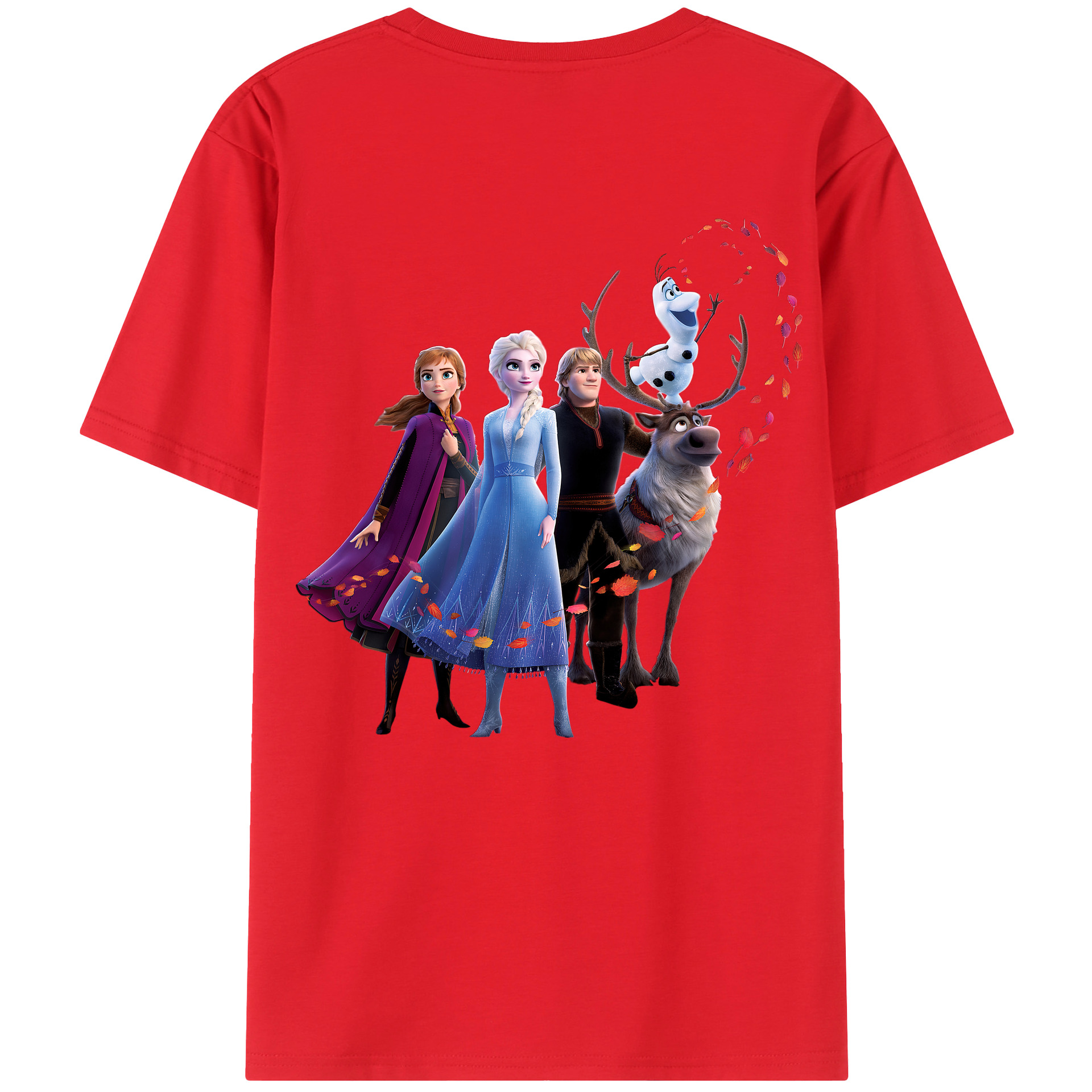 （画像用） アナと雪の女王 アンナ エルサ Frozen Anna Elsa 綿100％ メンズ半袖Tシャツ（バックプリント） 通気性