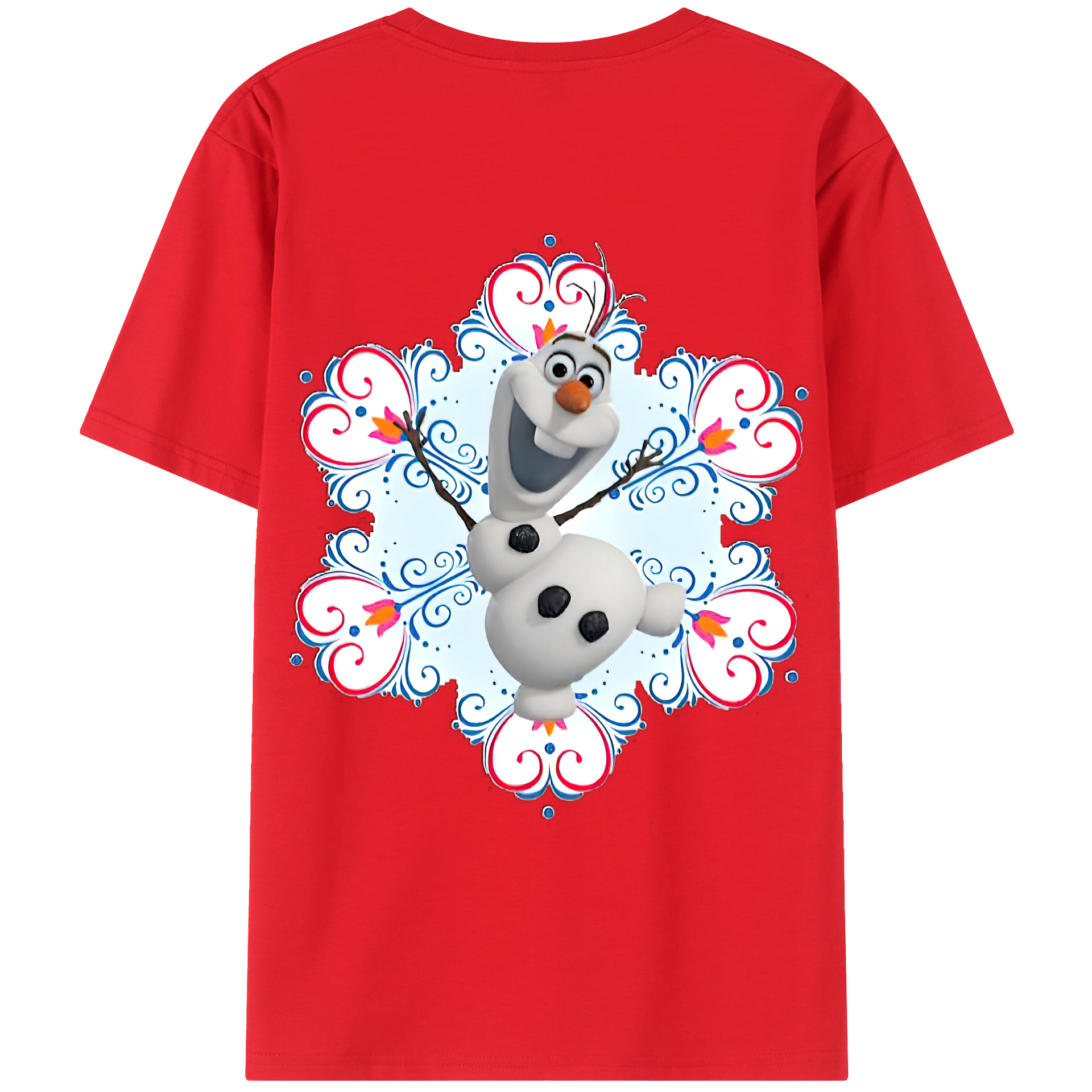 （画像用） アナと雪の女王 アンナ エルサ Frozen Anna Elsa 綿100％ メンズ半袖Tシャツ（バックプリント） 通気性