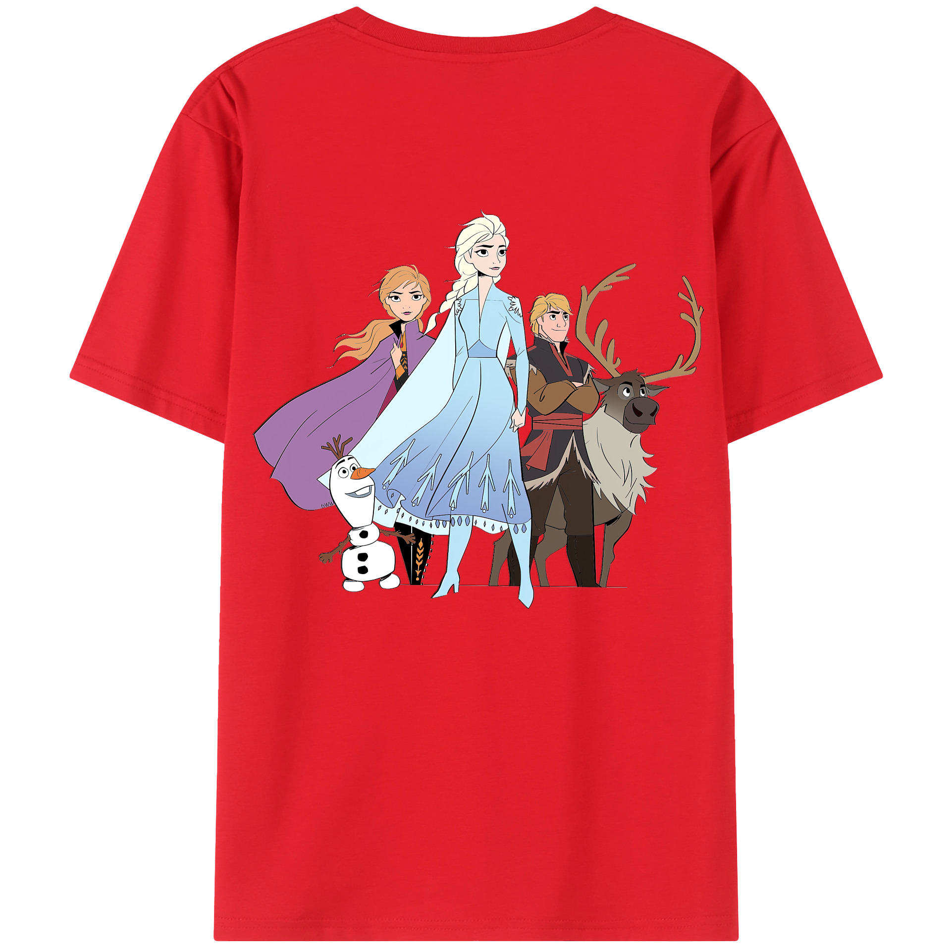 （画像用） アナと雪の女王 アンナ エルサ Frozen Anna Elsa 綿100％ メンズ半袖Tシャツ（バックプリント） 通気性