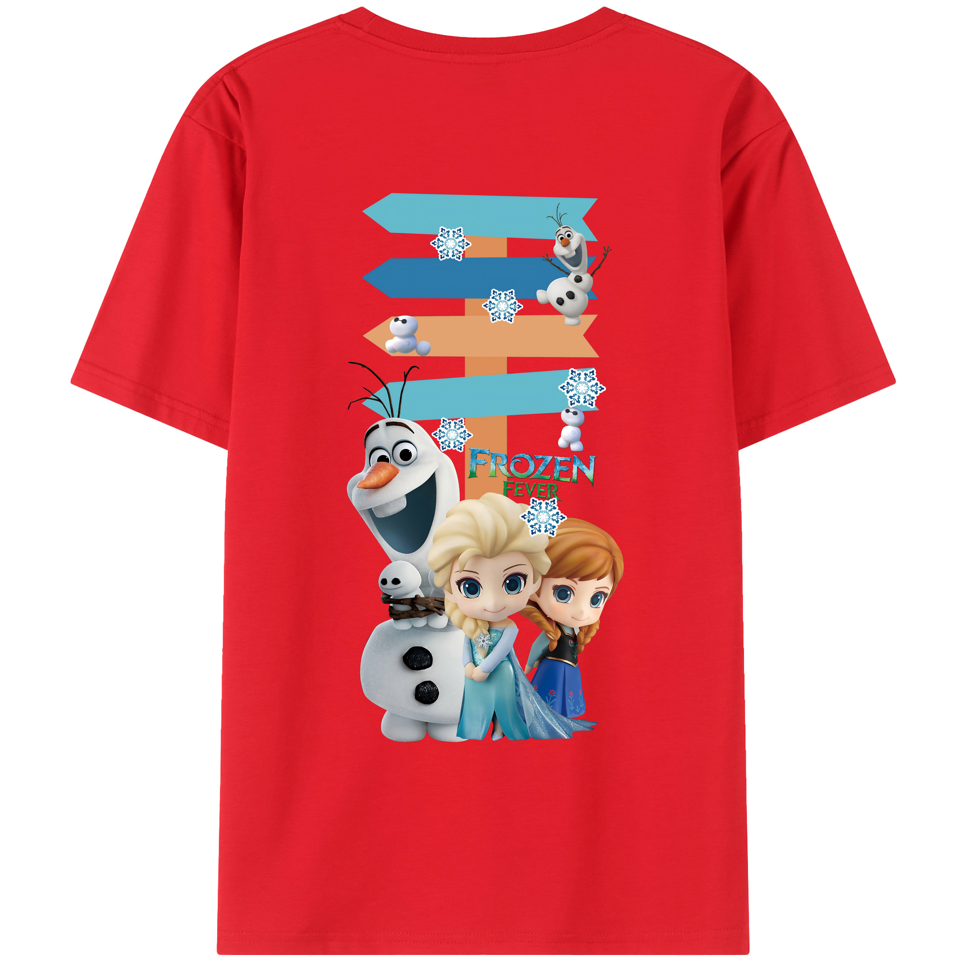 （画像用） アナと雪の女王 アンナ エルサ Frozen Anna Elsa 綿100％ メンズ半袖Tシャツ（バックプリント） 通気性