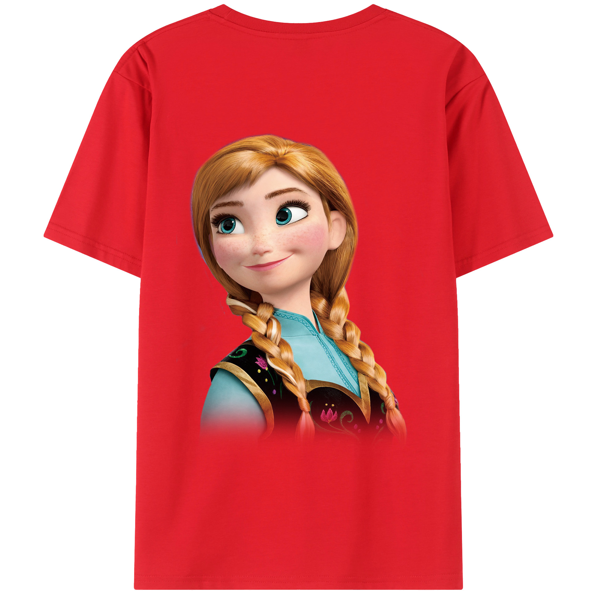 （画像用） アナと雪の女王 アンナ エルサ Frozen Anna Elsa 綿100％ メンズ半袖Tシャツ（バックプリント） 通気性