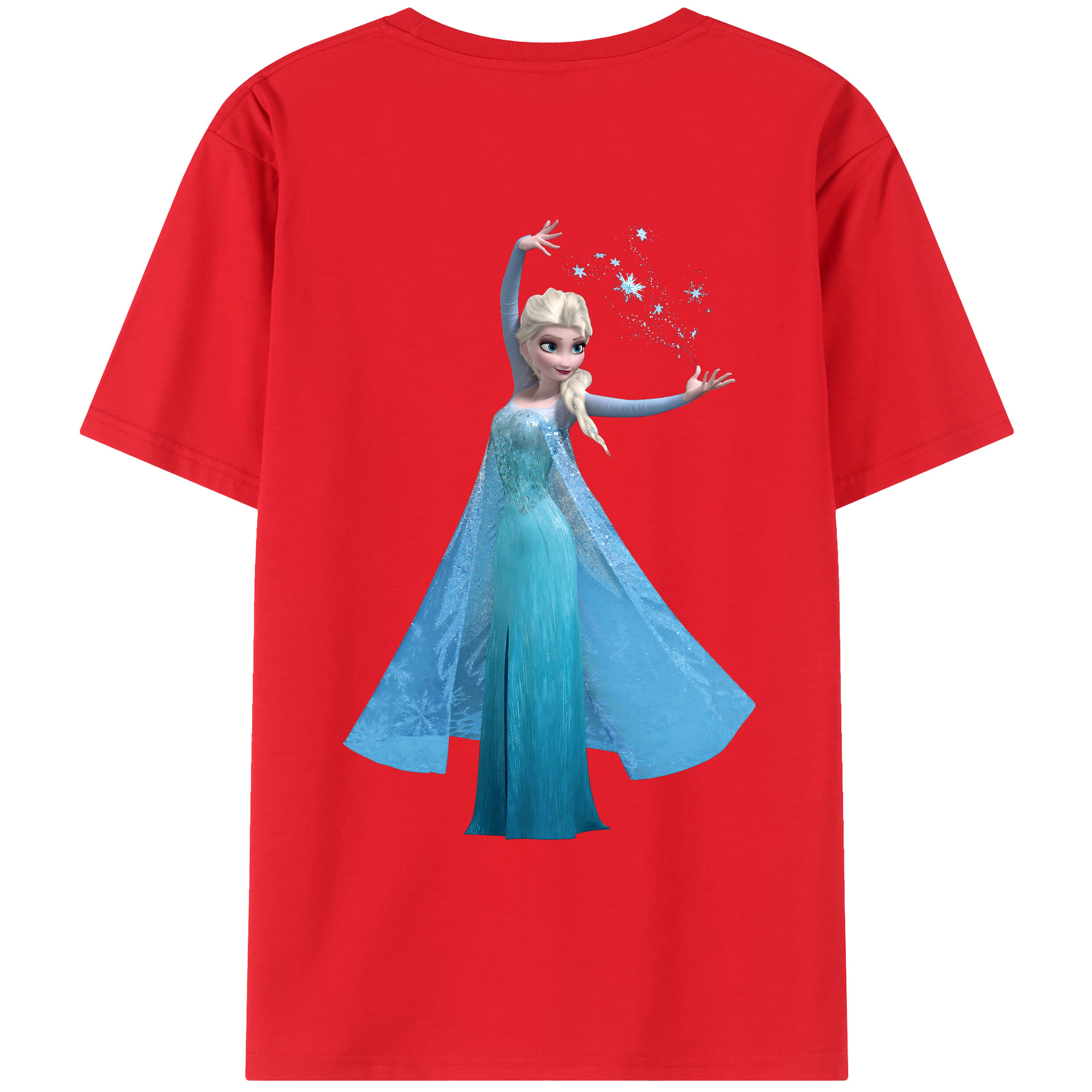 （画像用） アナと雪の女王 アンナ エルサ Frozen Anna Elsa 綿100％ メンズ半袖Tシャツ（バックプリント） 通気性